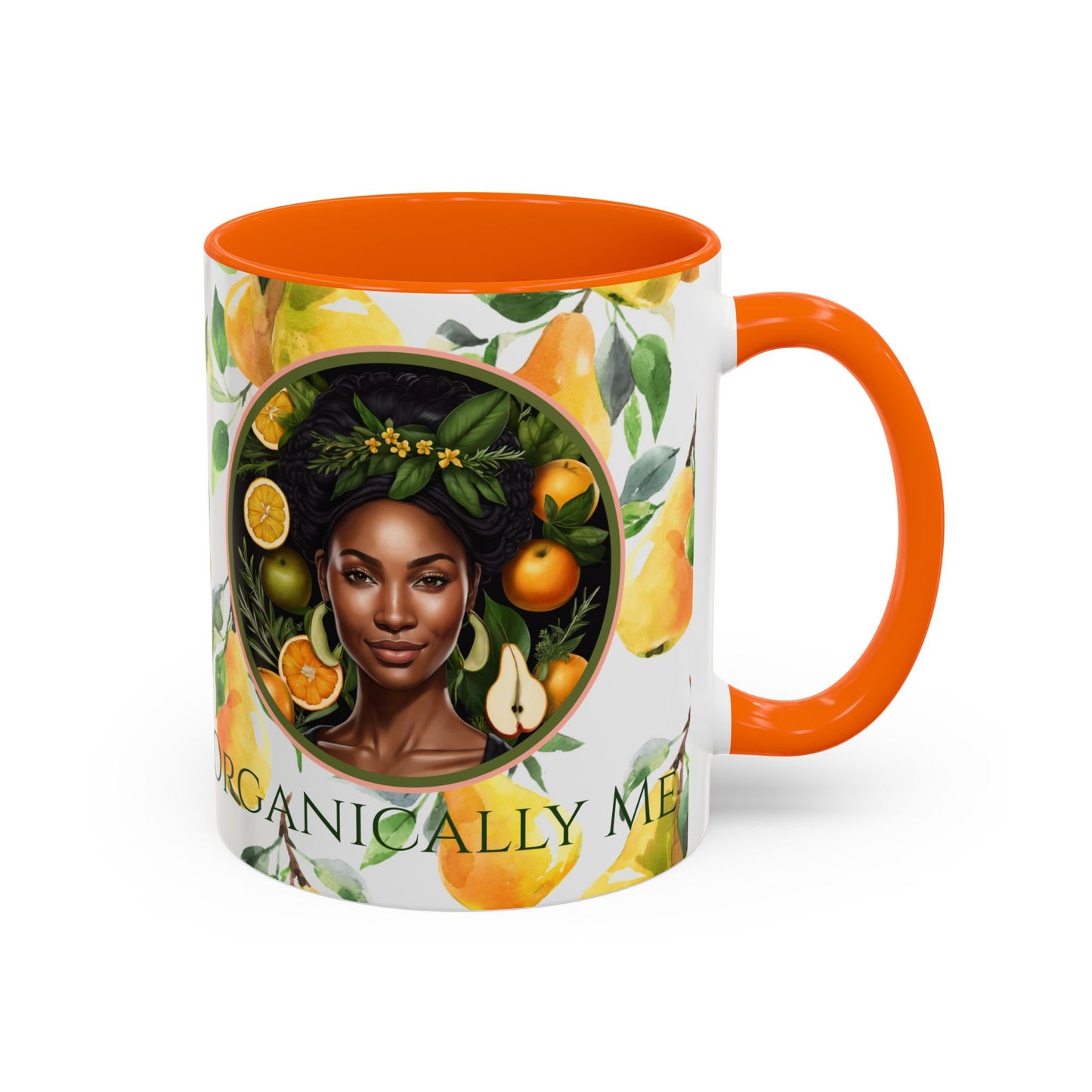Organically Me Yellow Pear Plant Garden Vegan Ceramic Plant Mug with Black woman (11oz) 8 Color Combos