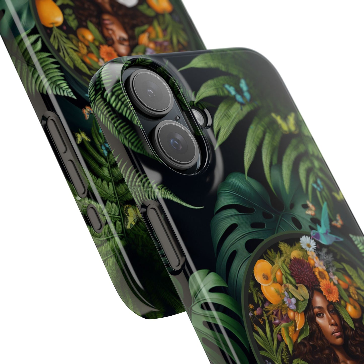 100% Organic A Fern Monstera Plant Garden Snap Phone Case with Black Woman, for iPhone and Android Models