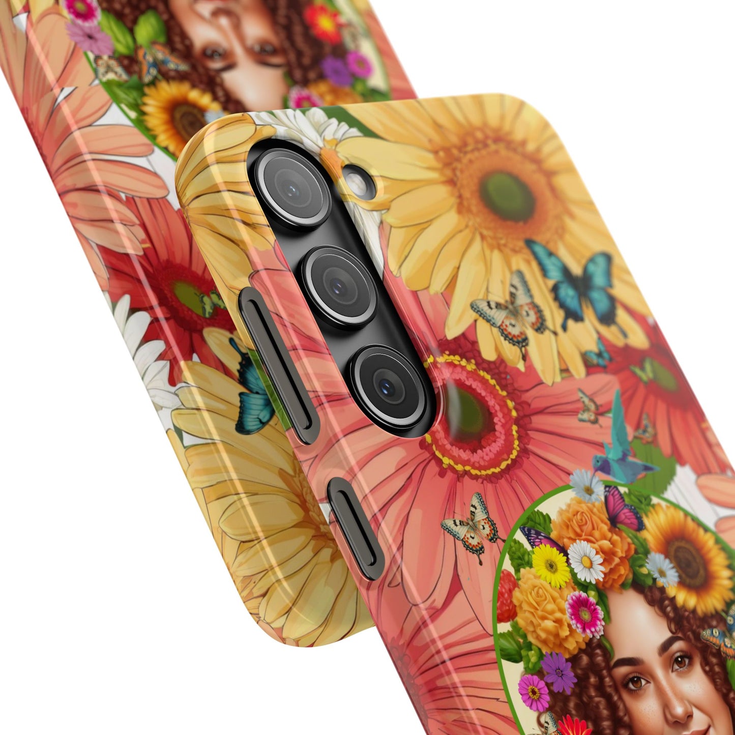 100% Organic Daisy Joy2 Plant Garden Snap Phone Case with Woman, for iPhone and Android
