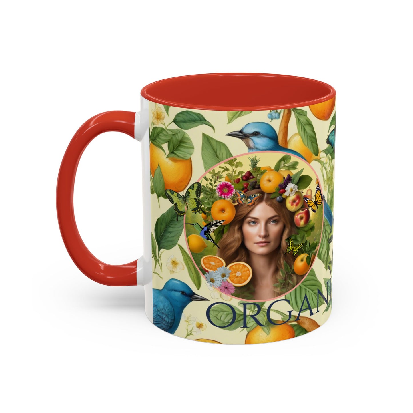 Organically Me A Lemon Bluebird Leda Plant Garden Vegan Ceramic Plant Mug with Black woman (11oz) 8 Color Combos