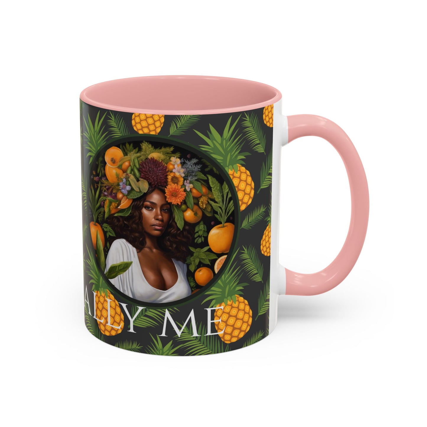 Organically Me A Pineapple Plant Garden Vegan Ceramic Plant Mug with Black woman (11oz)