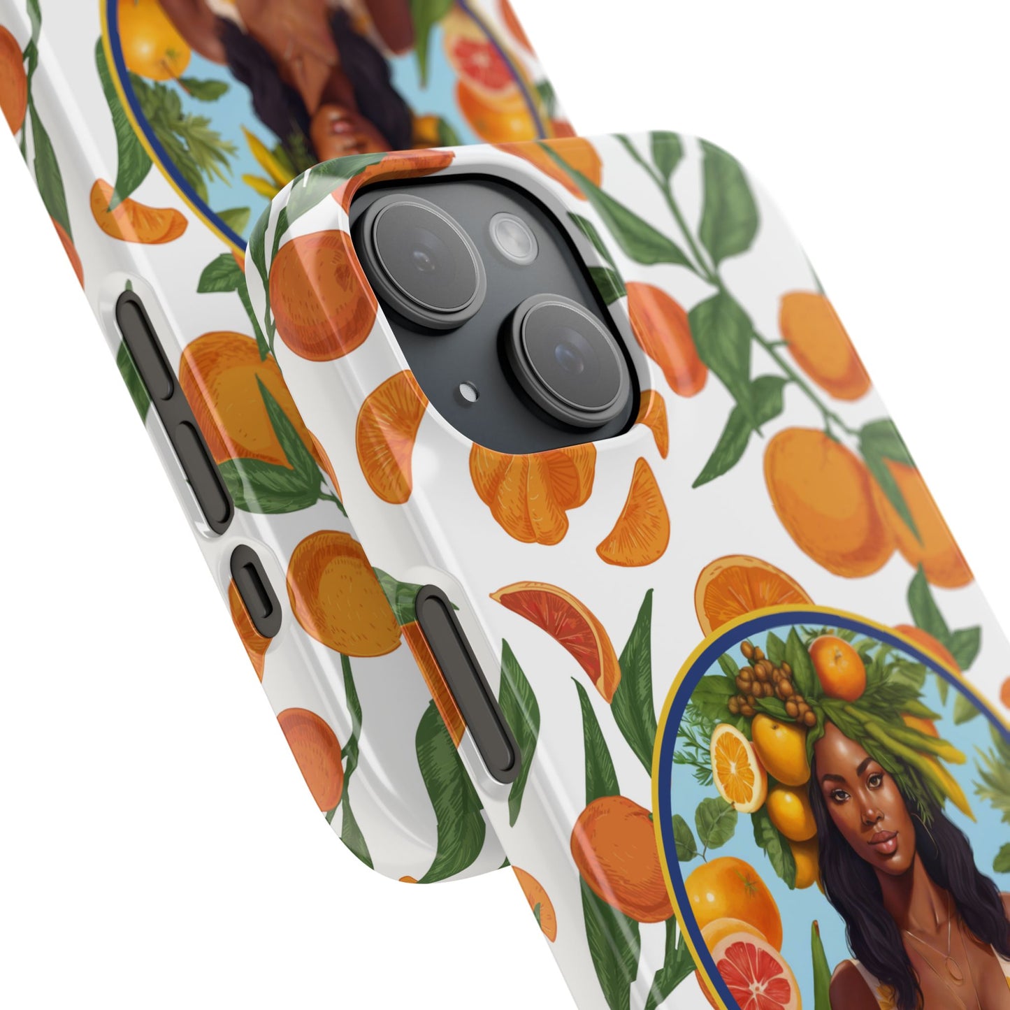 100% Organic Orange Plant Garden Snap Phone Case with Black Woman, Veggie Chic for Androids and iPhone models
