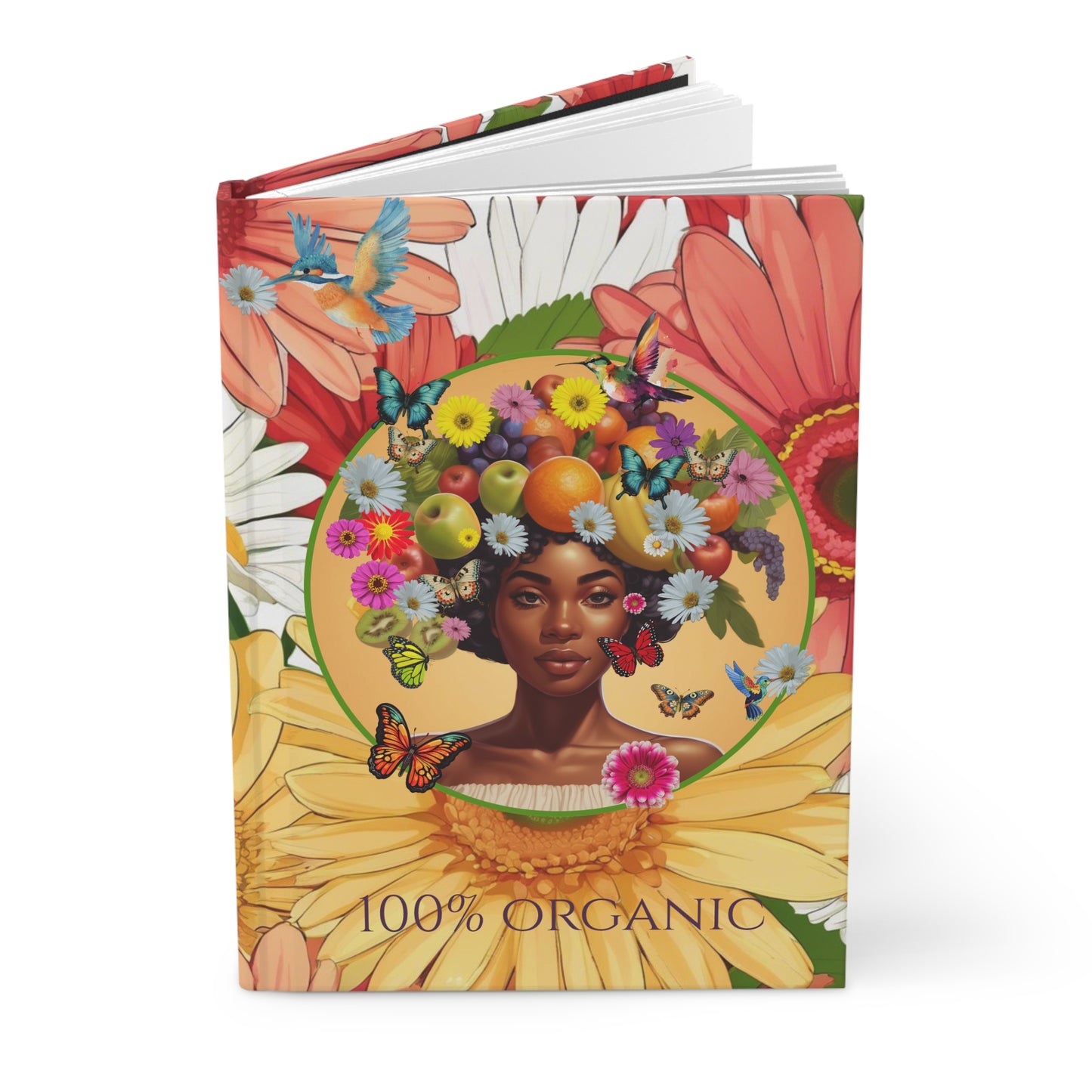 Organically Me Gerber Joy3 Plant Garden & Vegan Hardcover Journal, Matte 150 pages, Black women