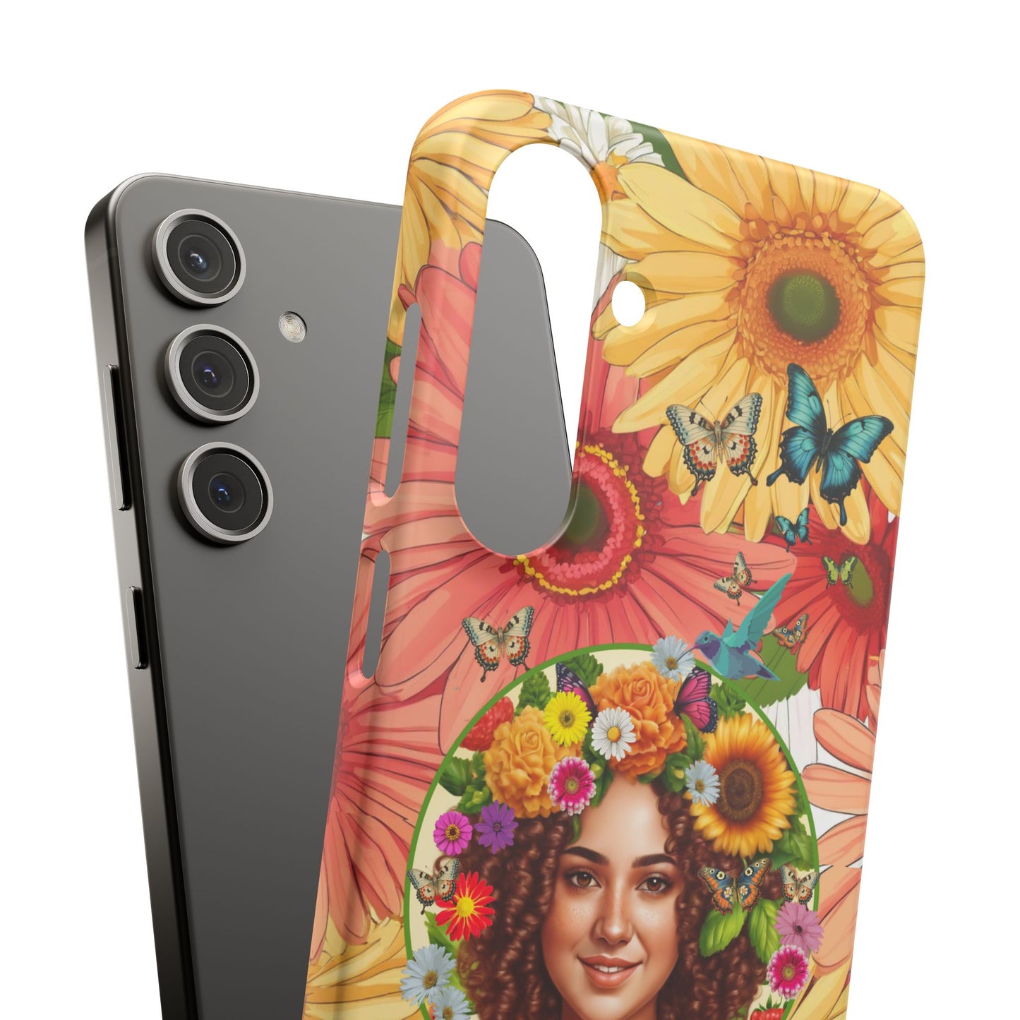 100% Organic Daisy Joy2 Plant Garden Snap Phone Case with Woman, for iPhone and Android