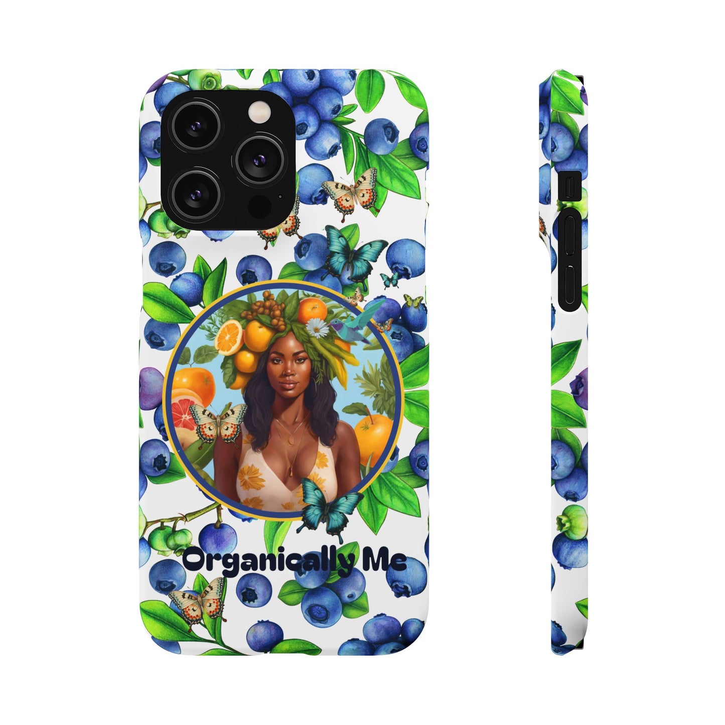 Organically Me Blueberry Plant B Garden Snap Phone Case with Black Woman, for iPhone and Android