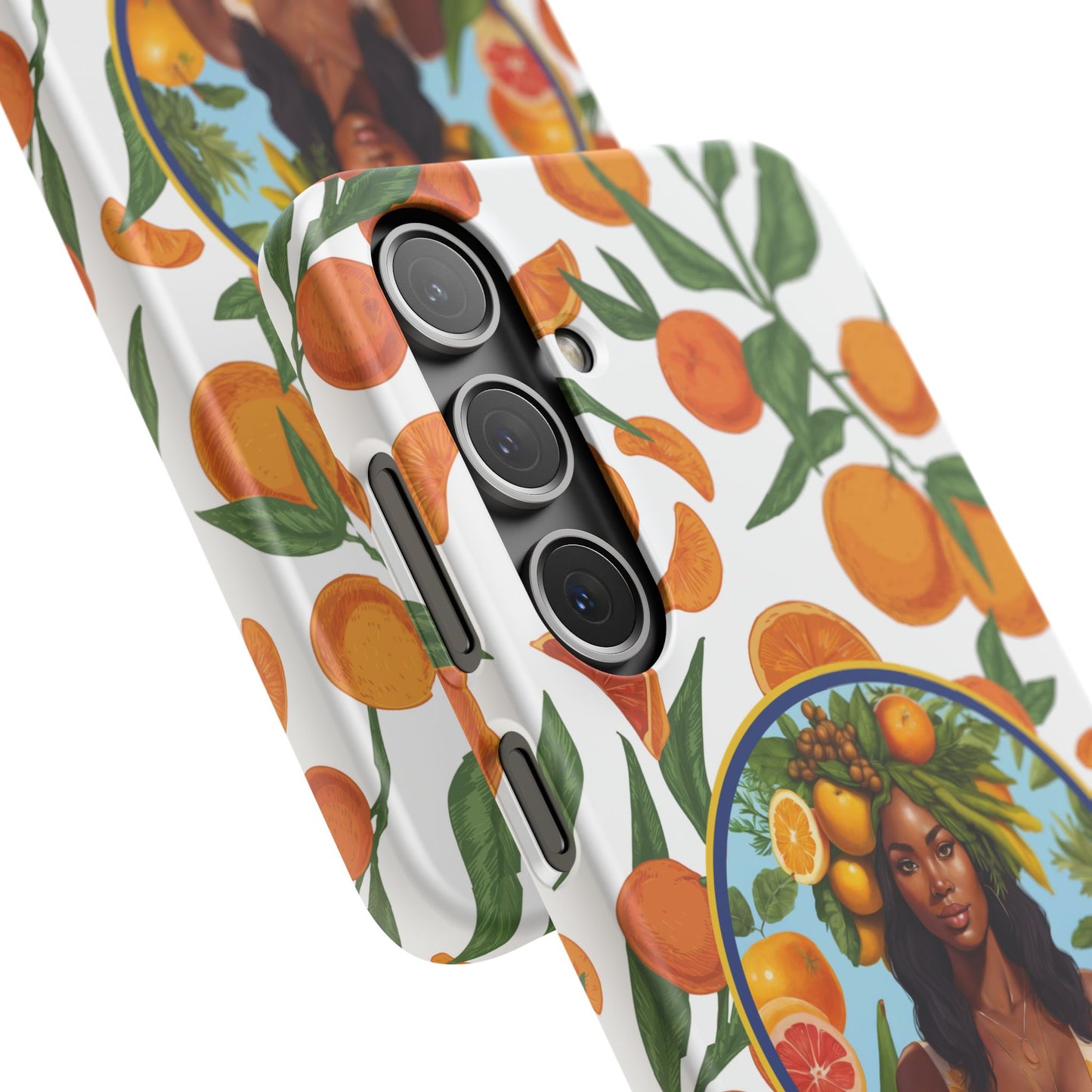 100% Organic Orange Plant Garden Snap Phone Case with Black Woman, Veggie Chic for Androids and iPhone models