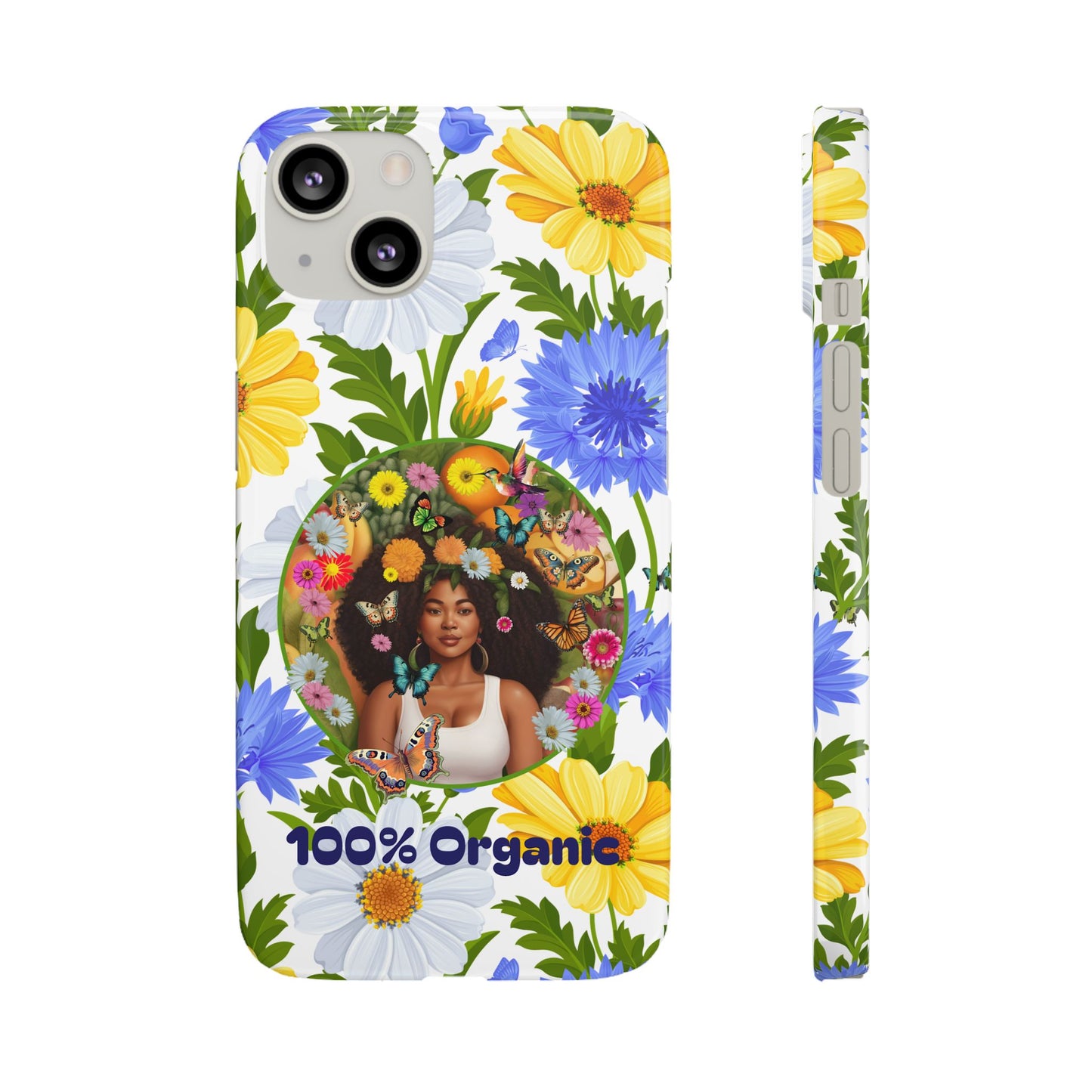 100% Organic Purple Plant Garden Snap Phone Case with Black Woman, for iPhone and Android