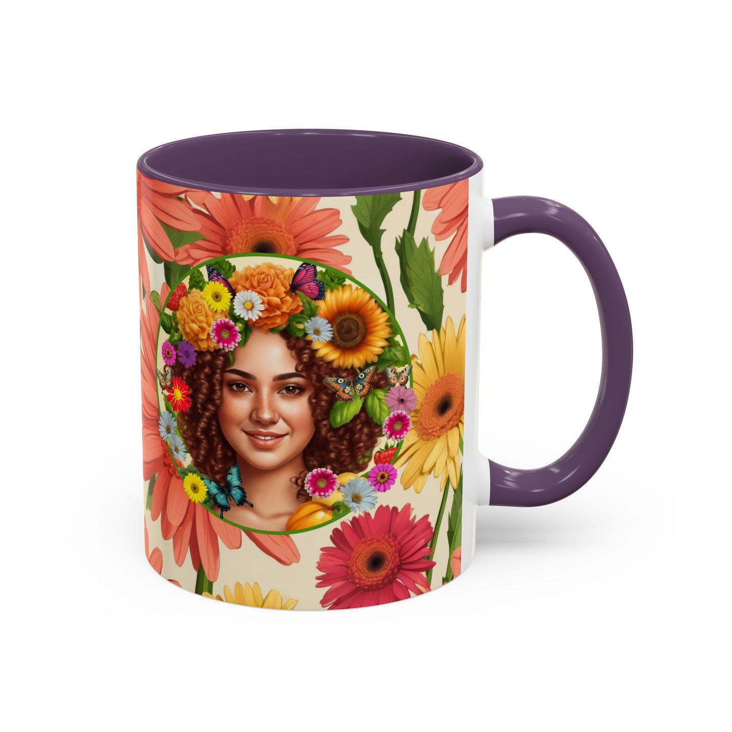 100% Organic Daisy Joy2 Plant Garden Vegan Ceramic Plant Mug Double Sided (11oz) 8 Color Combos