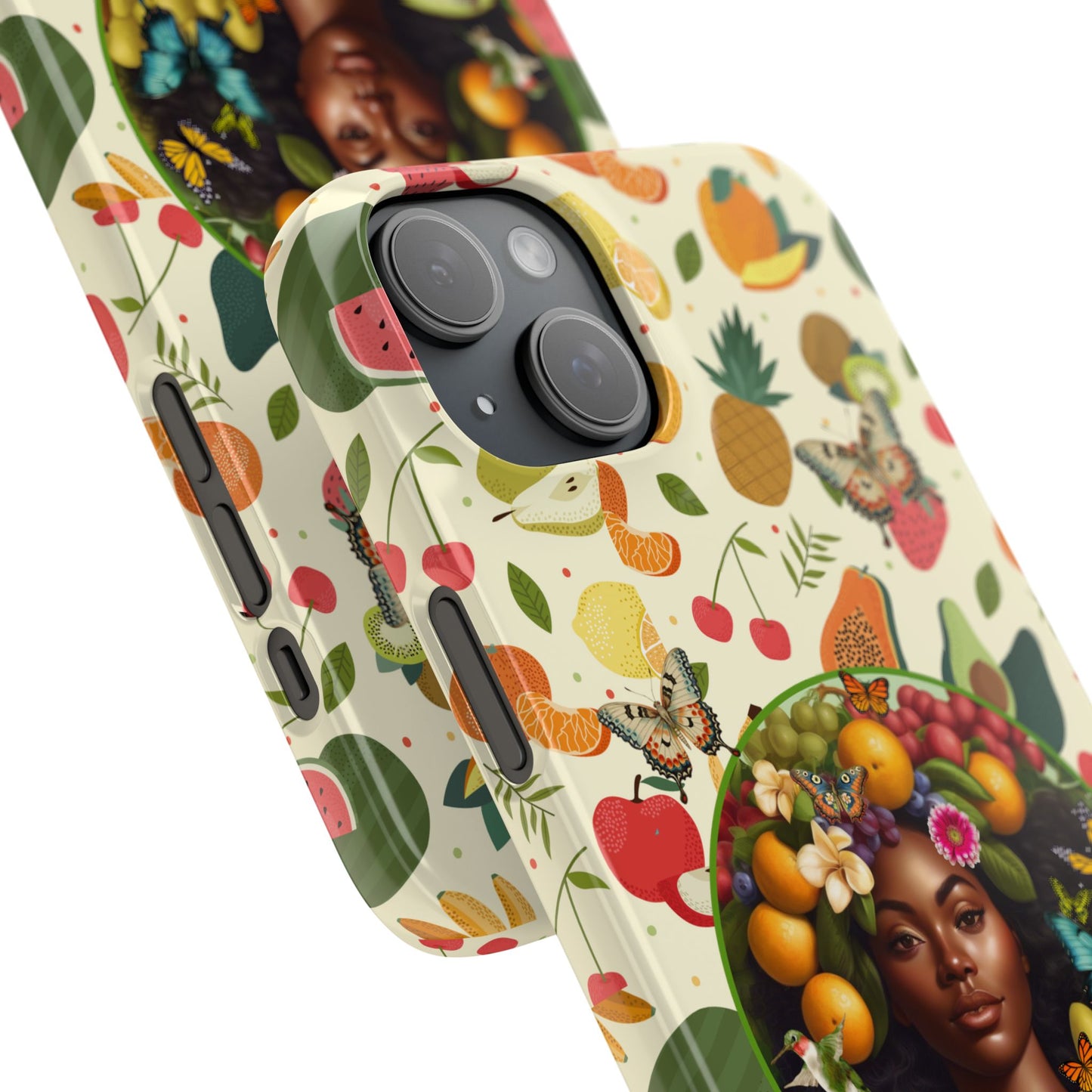 Organically Me Fruit & Veggie Queen Plant Garden Snap Phone Case with Black Woman, for iPhone and Android