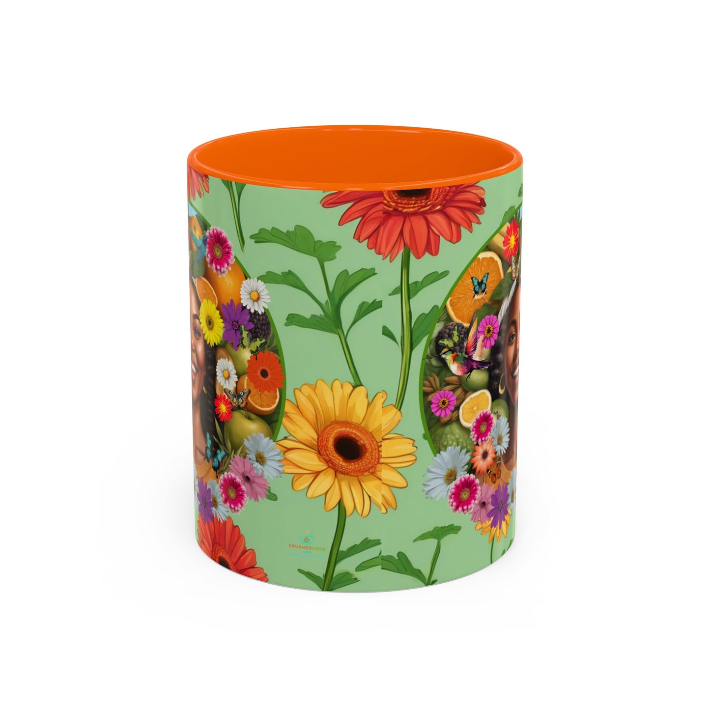 Organically Me A Joy Daisy Plant Garden Vegan Ceramic Plant Mug with Black woman (11oz) 8 Color Combos