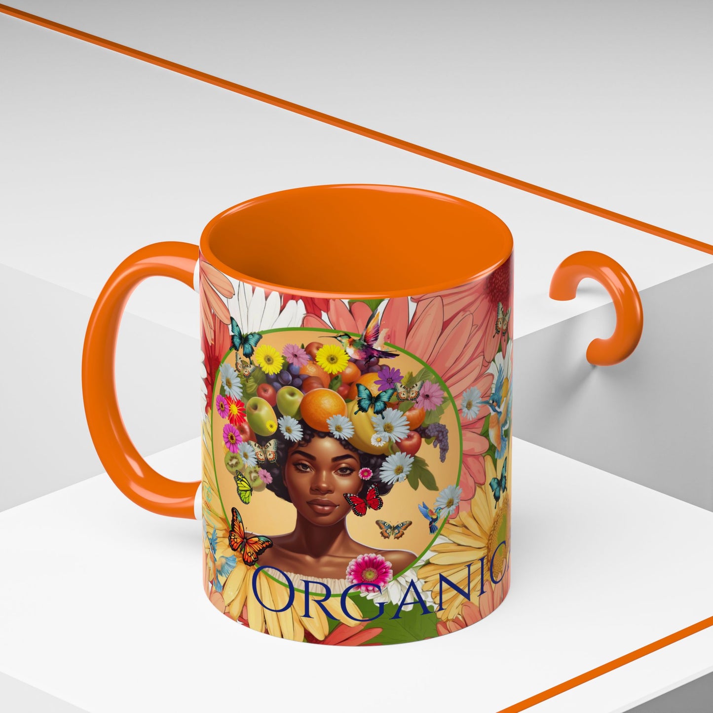 Organically Me Gerber Joy3 Plant Garden Vegan Ceramic Plant Mug with Woman (11oz) 8 Color Combos