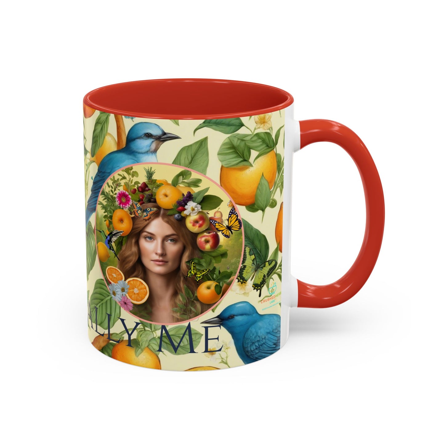 Organically Me A Lemon Bluebird Leda Plant Garden Vegan Ceramic Plant Mug with Black woman (11oz) 8 Color Combos