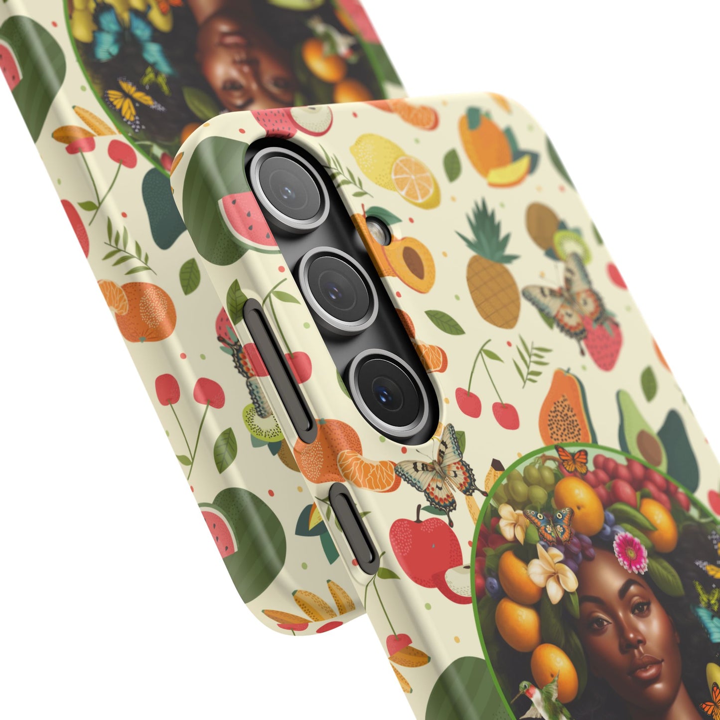 Organically Me Fruit & Veggie Queen Plant Garden Snap Phone Case with Black Woman, for iPhone and Android
