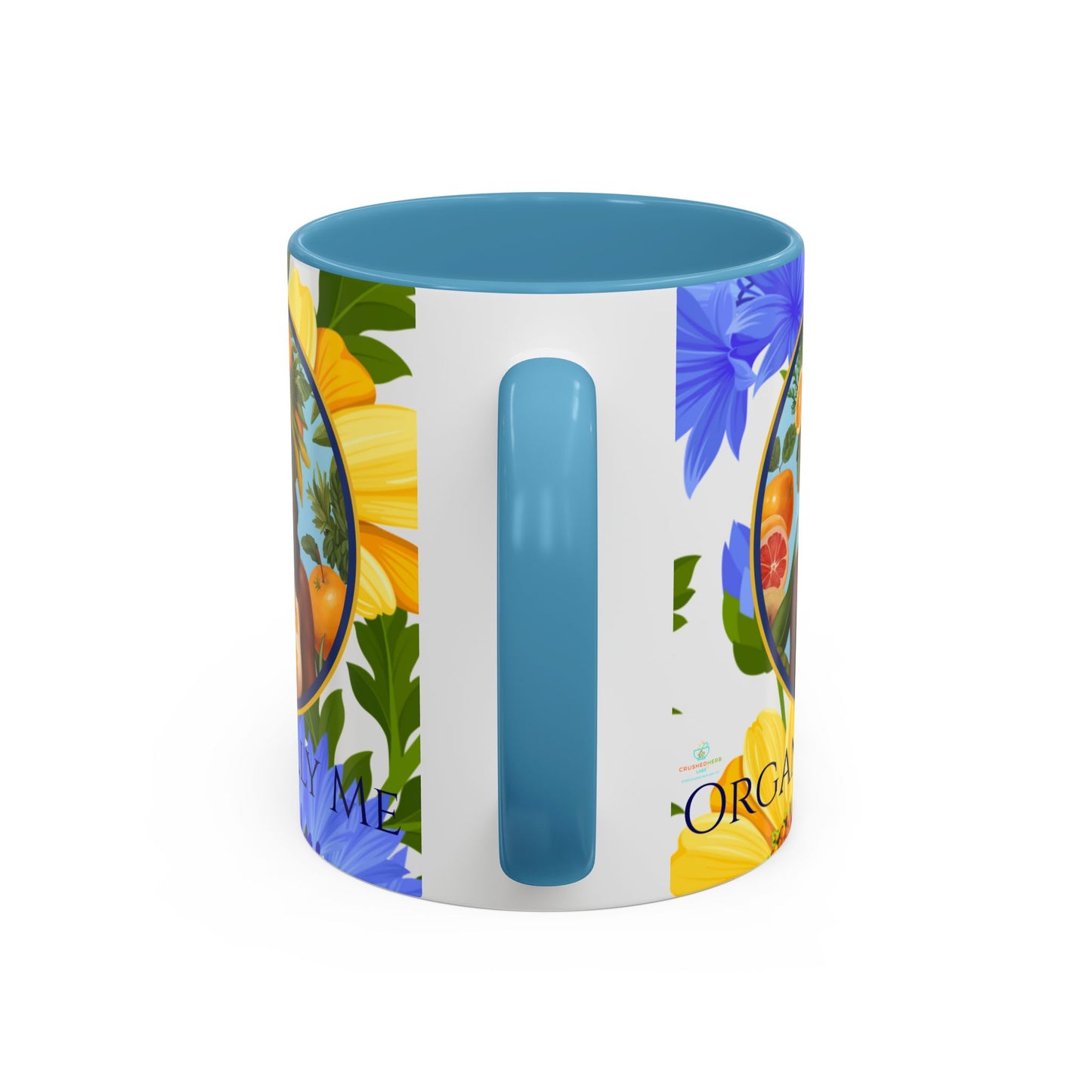 Organically Me Blue & Yellow Daisy Joyce Plant Garden Vegan Ceramic Plant Mug with Black woman (11oz) 8 Color Combos