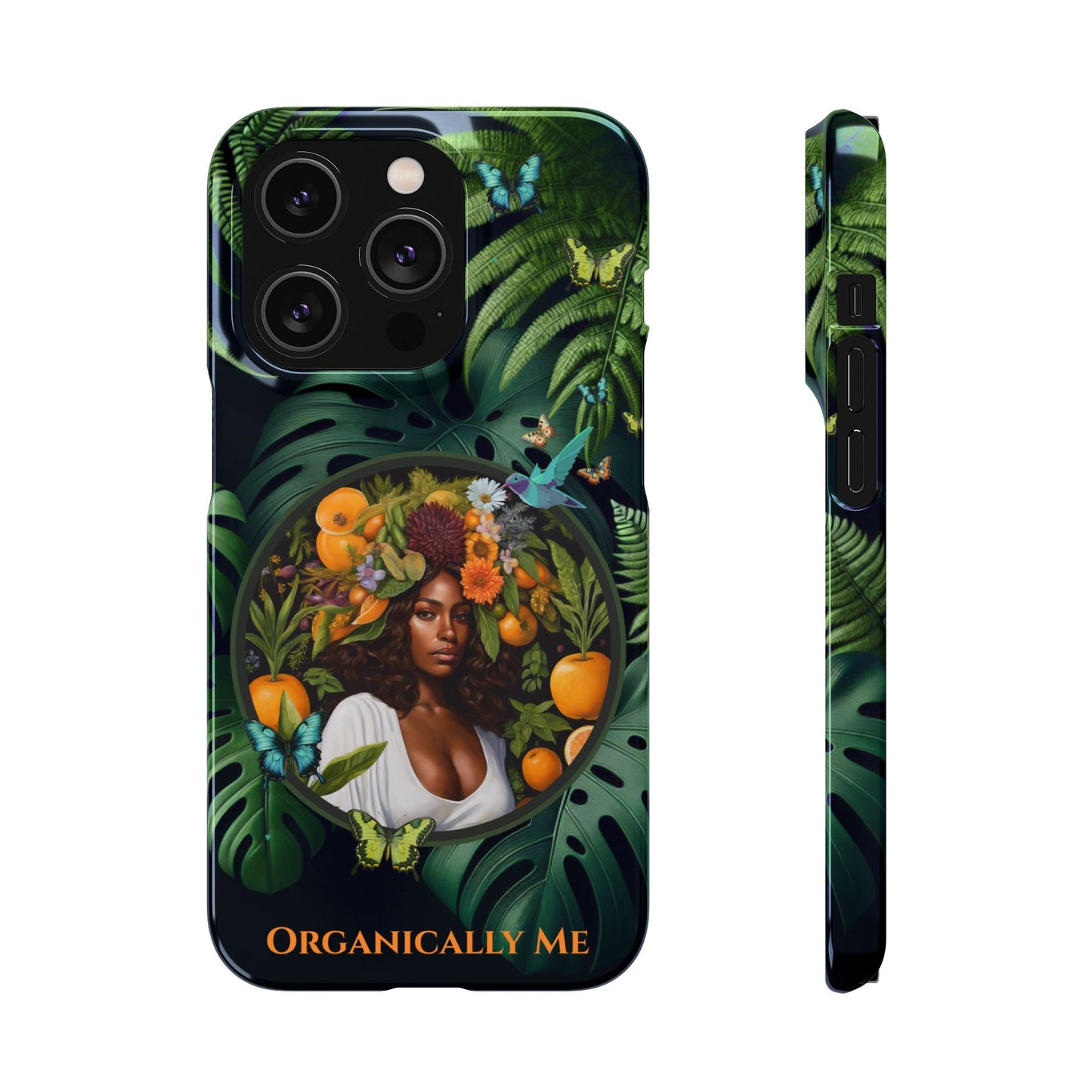100% Organic A Fern Monstera Plant Garden Snap Phone Case with Black Woman, for iPhone and Android Models