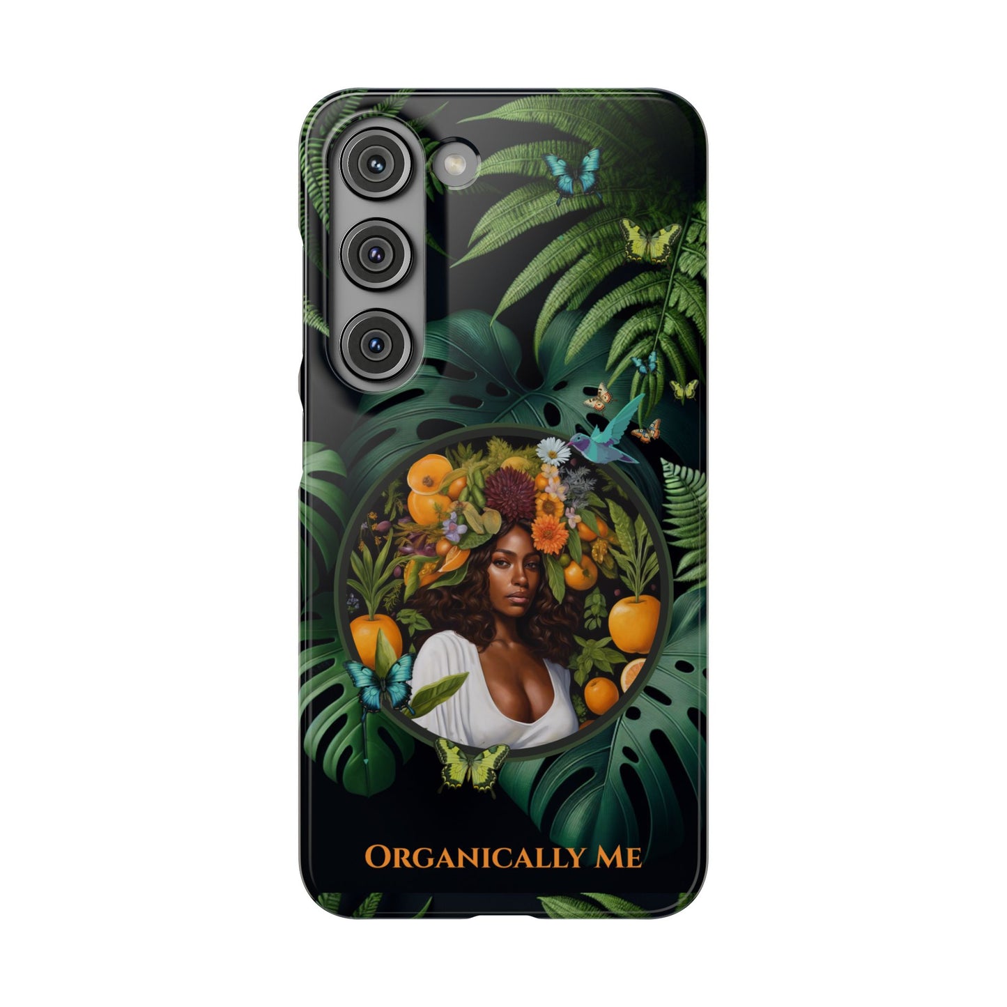 100% Organic A Fern Monstera Plant Garden Snap Phone Case with Black Woman, for iPhone and Android Models