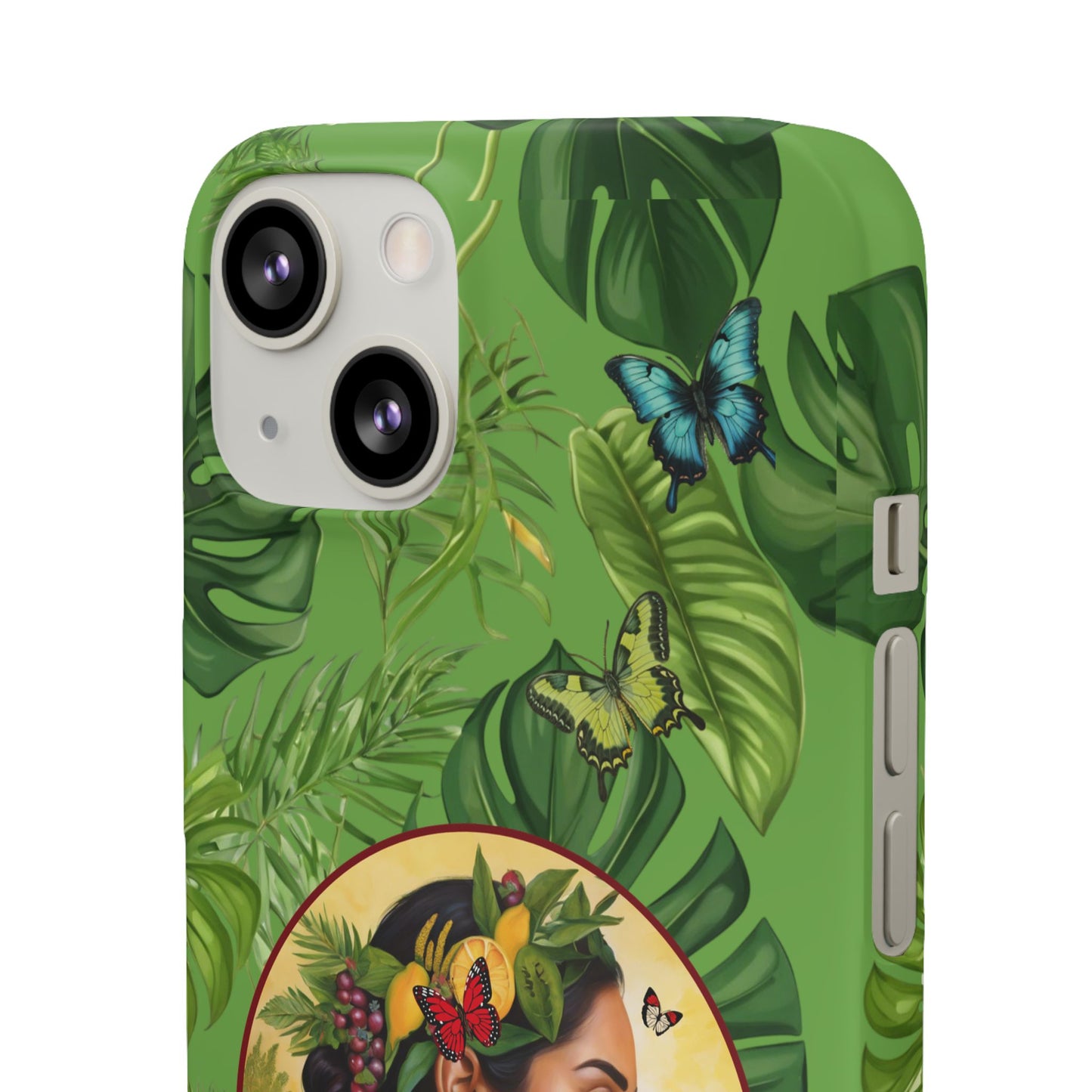 Organically Me A Monstera Butterfly Garden Snap Phone Case with Woman, Veggie Chic for Androids and iPhone models
