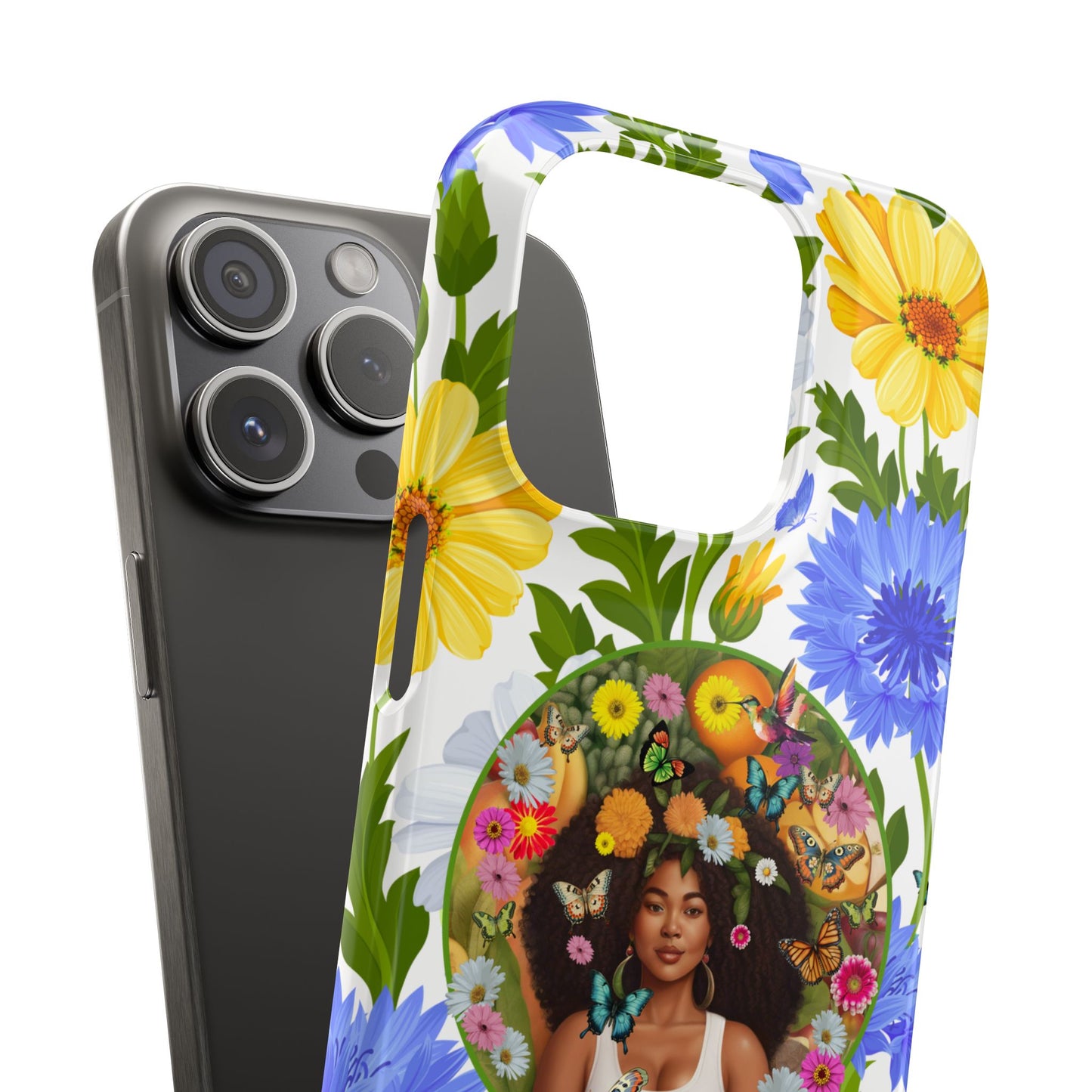 100% Organic Purple Plant Garden Snap Phone Case with Black Woman, for iPhone and Android