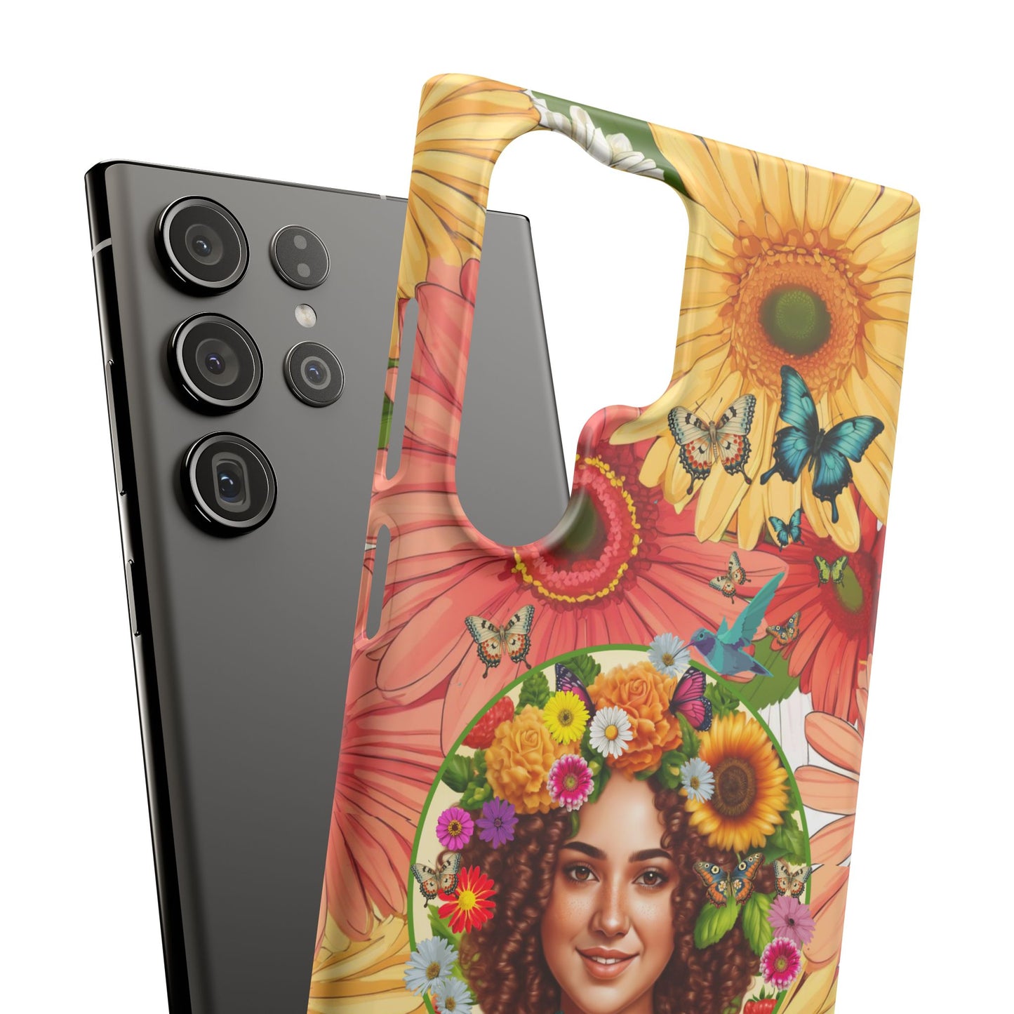 100% Organic Daisy Joy2 Plant Garden Snap Phone Case with Woman, for iPhone and Android