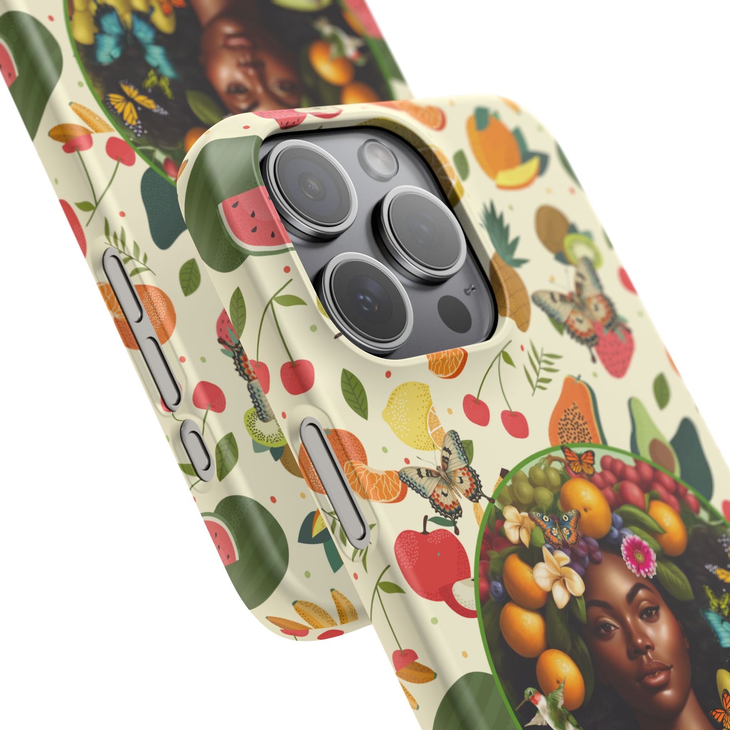 Organically Me Fruit & Veggie Queen Plant Garden Snap Phone Case with Black Woman, for iPhone and Android