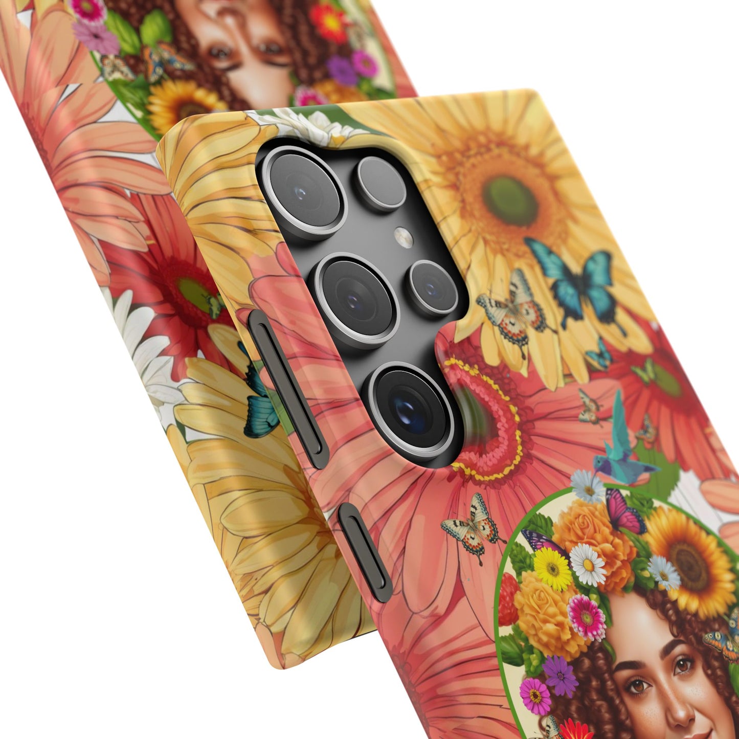 100% Organic Daisy Joy2 Plant Garden Snap Phone Case with Woman, for iPhone and Android