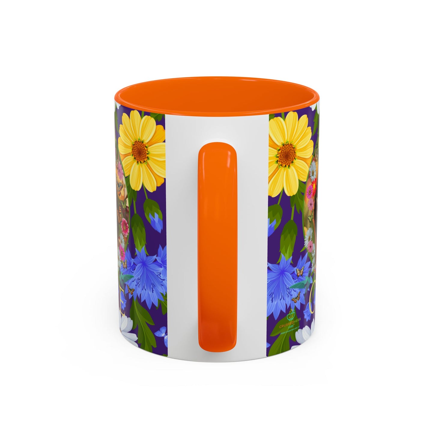 100% Organic Blue Gwen Plant Garden Vegan Ceramic Plant Mug with (11 or 15 oz) 8 Color Combos