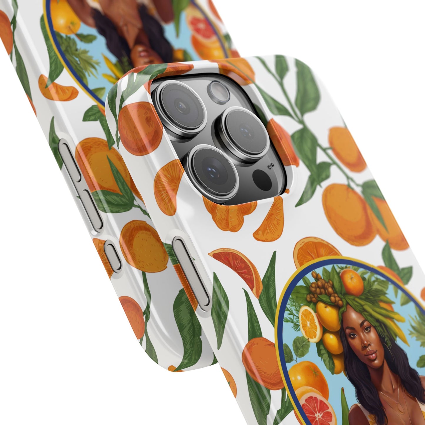 100% Organic Orange Plant Garden Snap Phone Case with Black Woman, Veggie Chic for Androids and iPhone models