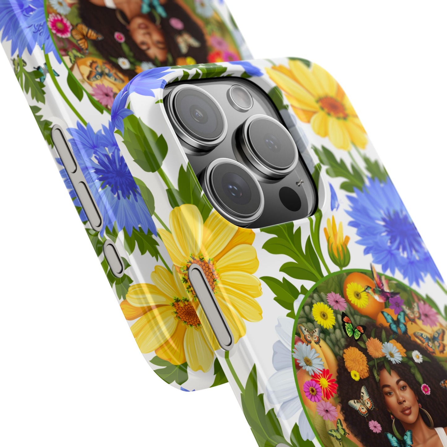 100% Organic Purple Plant Garden Snap Phone Case with Black Woman, for iPhone and Android