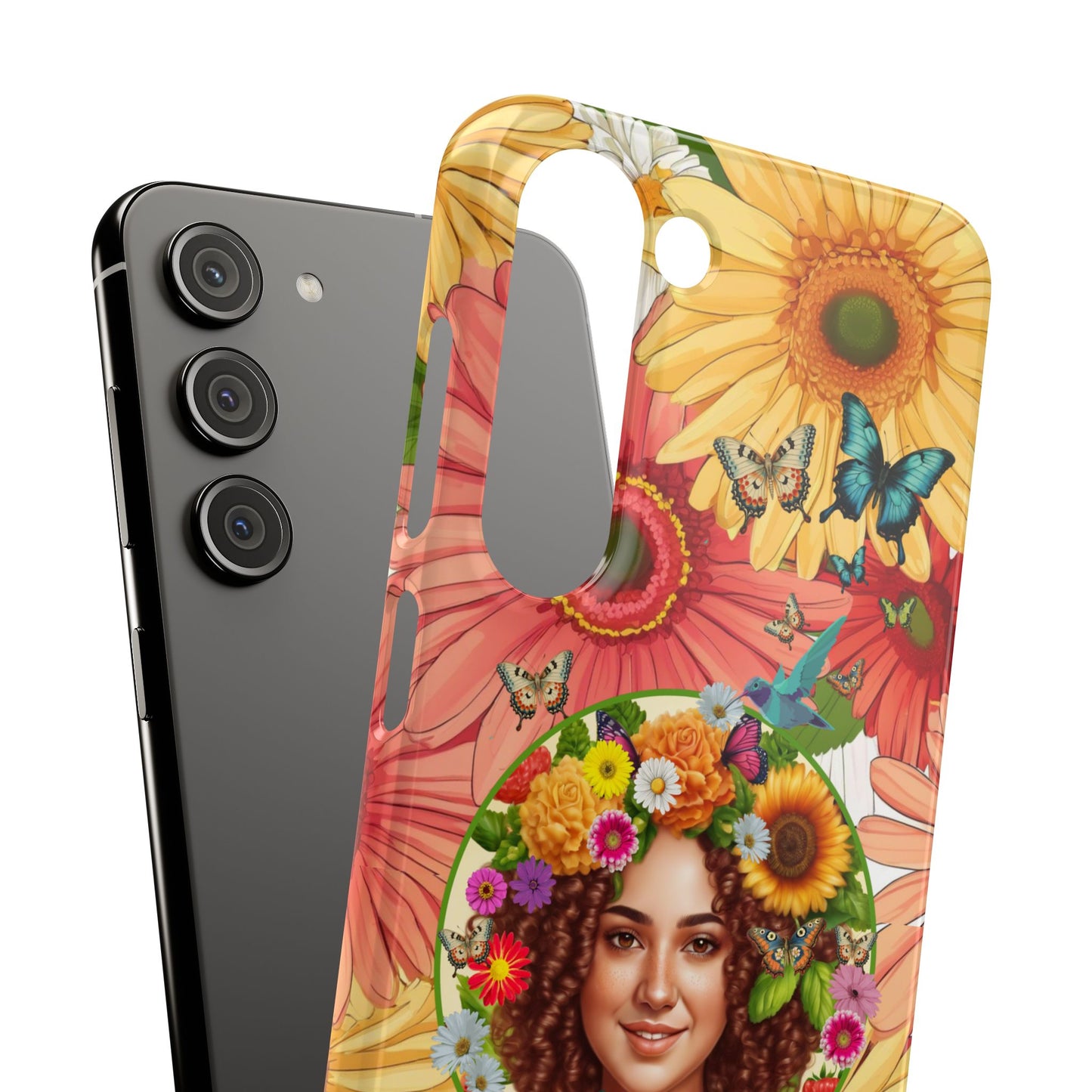 100% Organic Daisy Joy2 Plant Garden Snap Phone Case with Woman, for iPhone and Android
