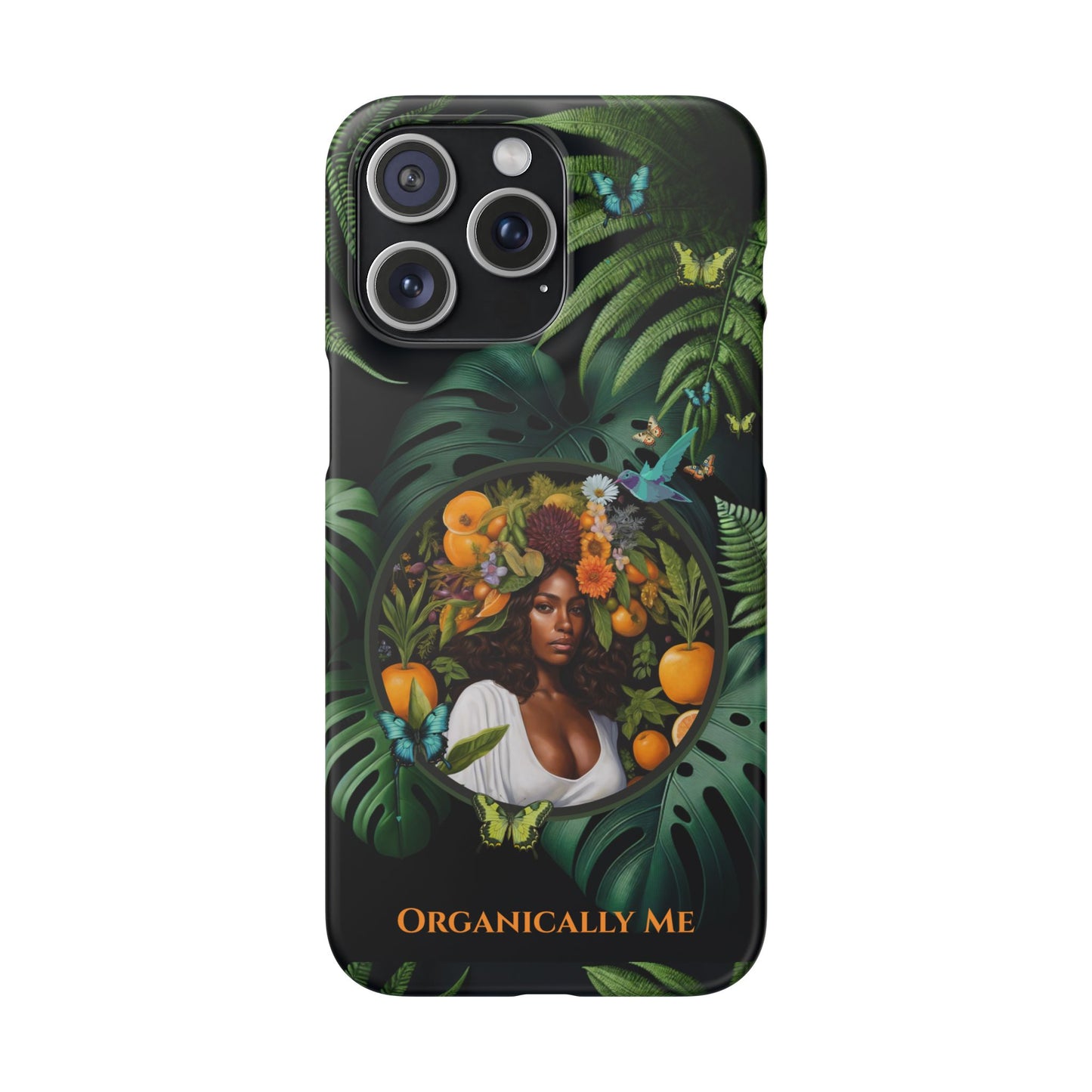 100% Organic A Fern Monstera Plant Garden Snap Phone Case with Black Woman, for iPhone and Android Models