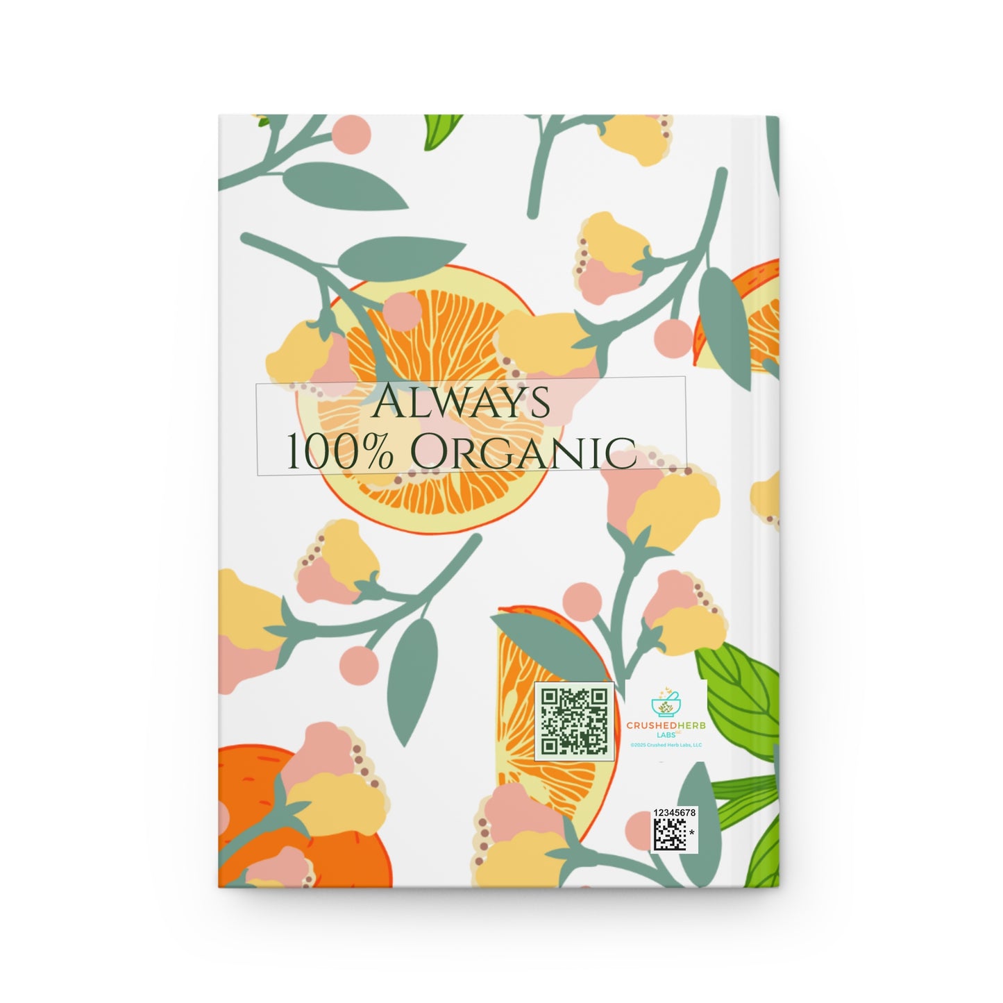 Organically Me Pink & Green Plant, Garden & Vegan Hardcover Journal, Matte 150 pages, Black women, May be PERSONALIZED