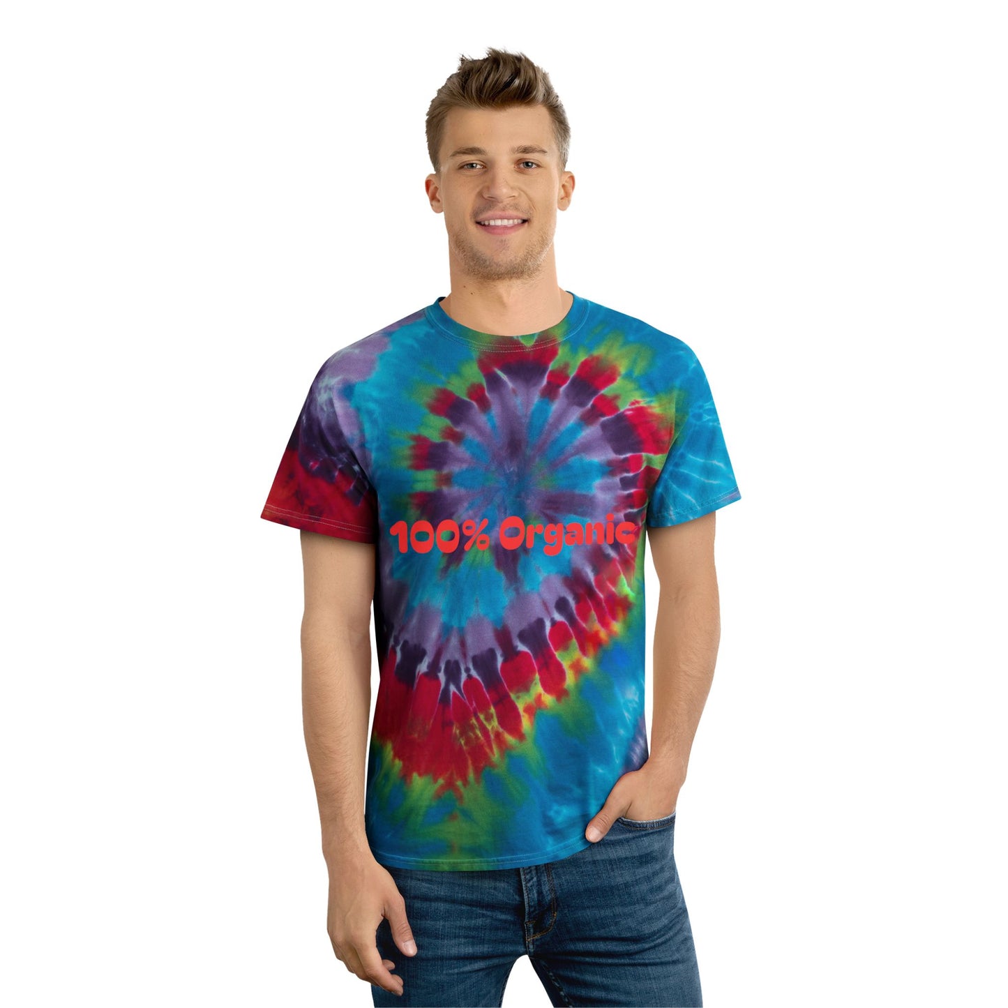 Spiral Tie-Dye 100% Organic Tee Boho Flower Child Artistic Design