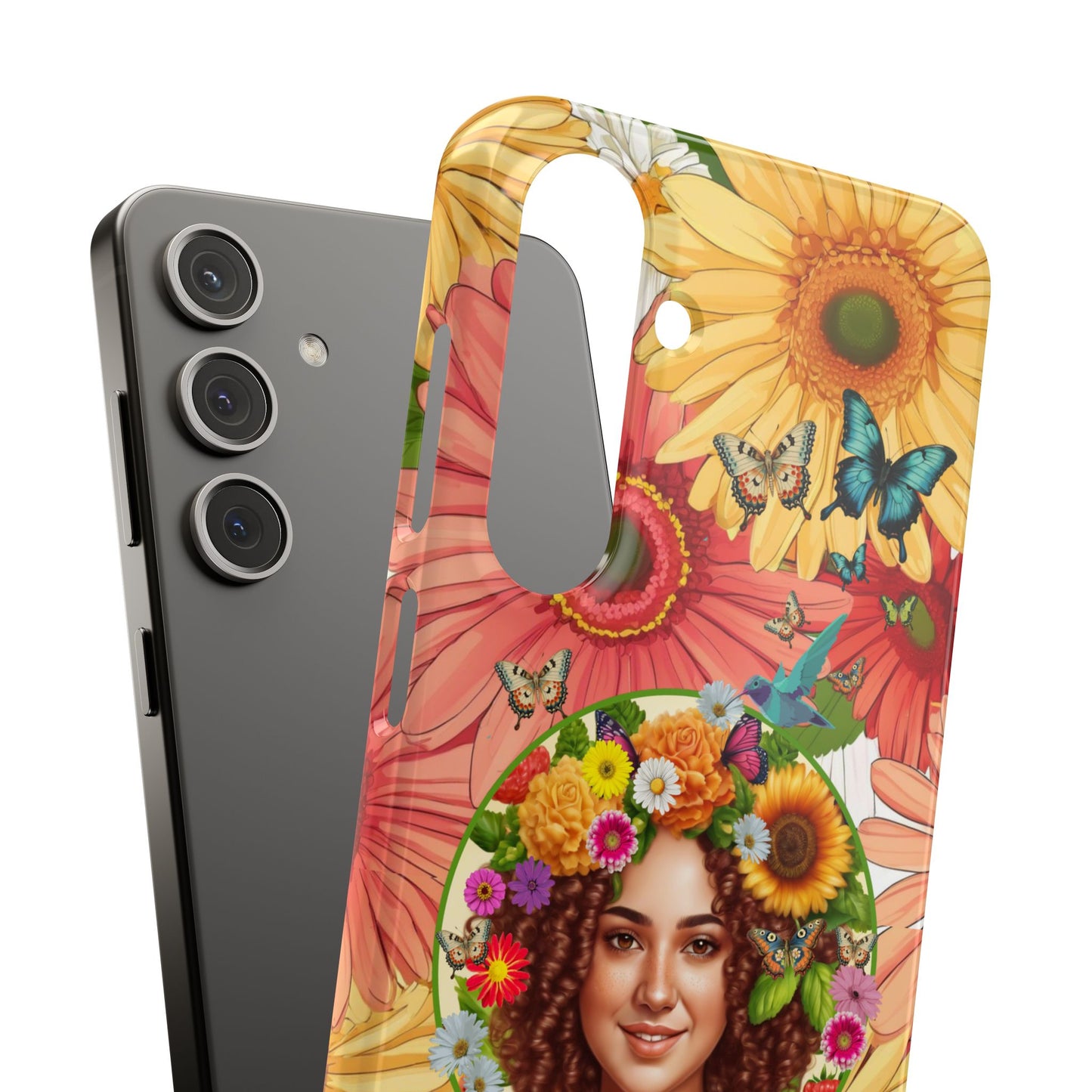 100% Organic Daisy Joy2 Plant Garden Snap Phone Case with Woman, for iPhone and Android