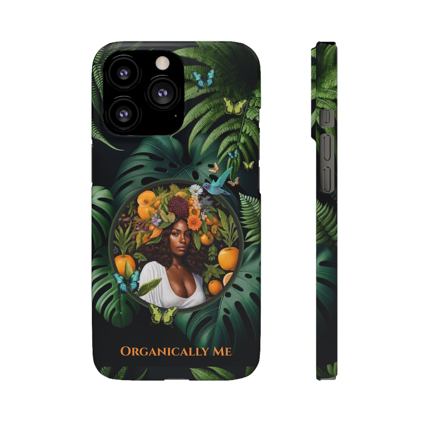 100% Organic A Fern Monstera Plant Garden Snap Phone Case with Black Woman, for iPhone and Android Models