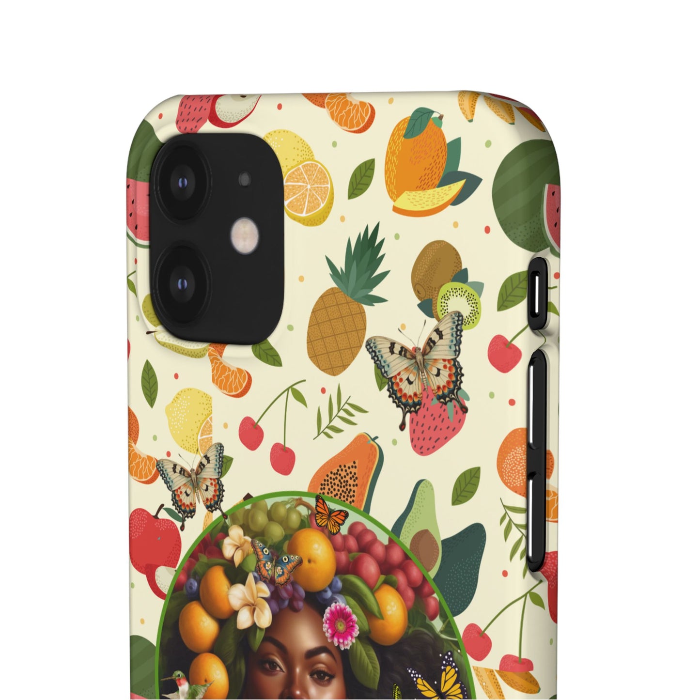 Organically Me Fruit & Veggie Queen Plant Garden Snap Phone Case with Black Woman, for iPhone and Android