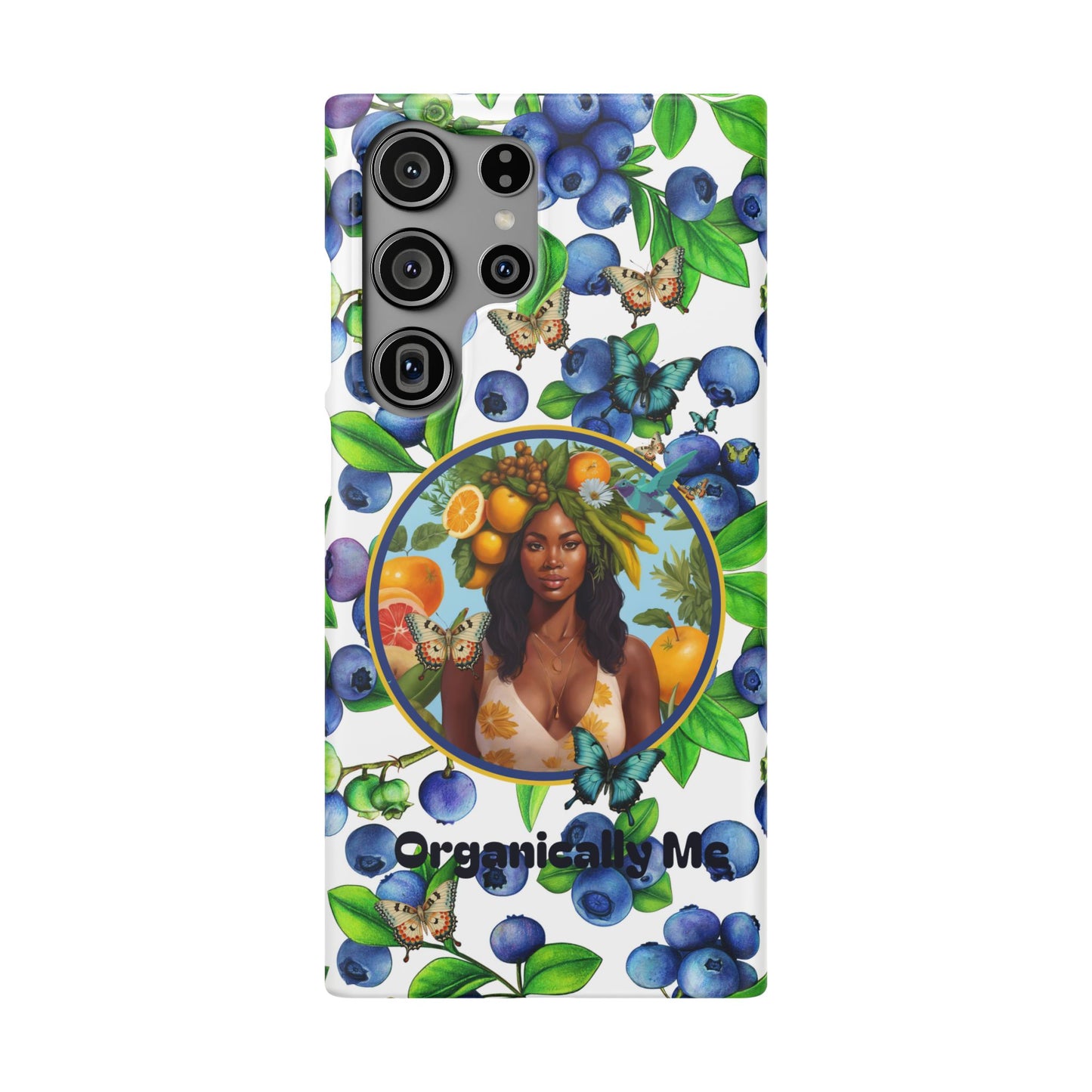 Organically Me Blueberry Plant B Garden Snap Phone Case with Black Woman, for iPhone and Android