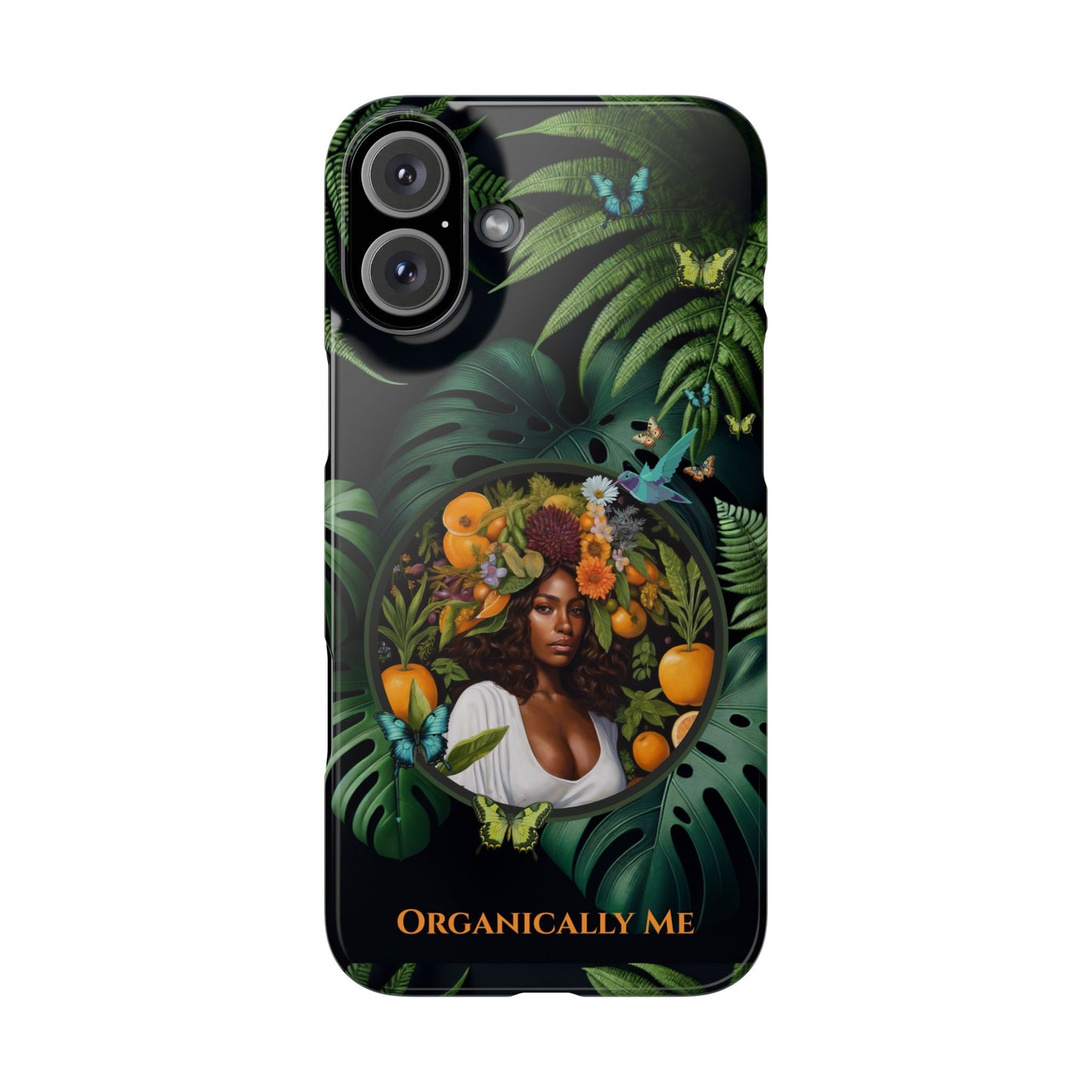 100% Organic A Fern Monstera Plant Garden Snap Phone Case with Black Woman, for iPhone and Android Models