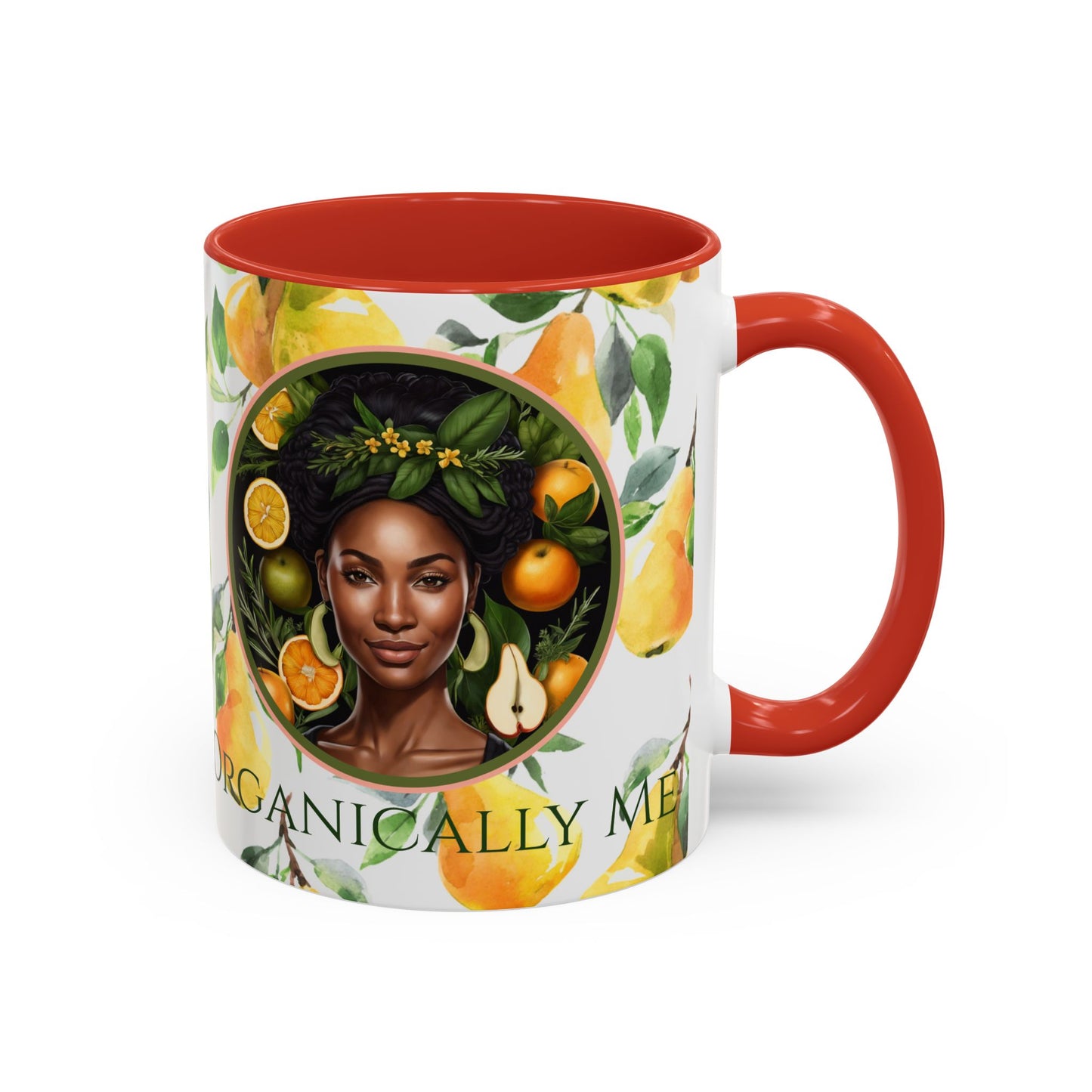 Organically Me Yellow Pear Plant Garden Vegan Ceramic Plant Mug with Black woman (11oz) 8 Color Combos