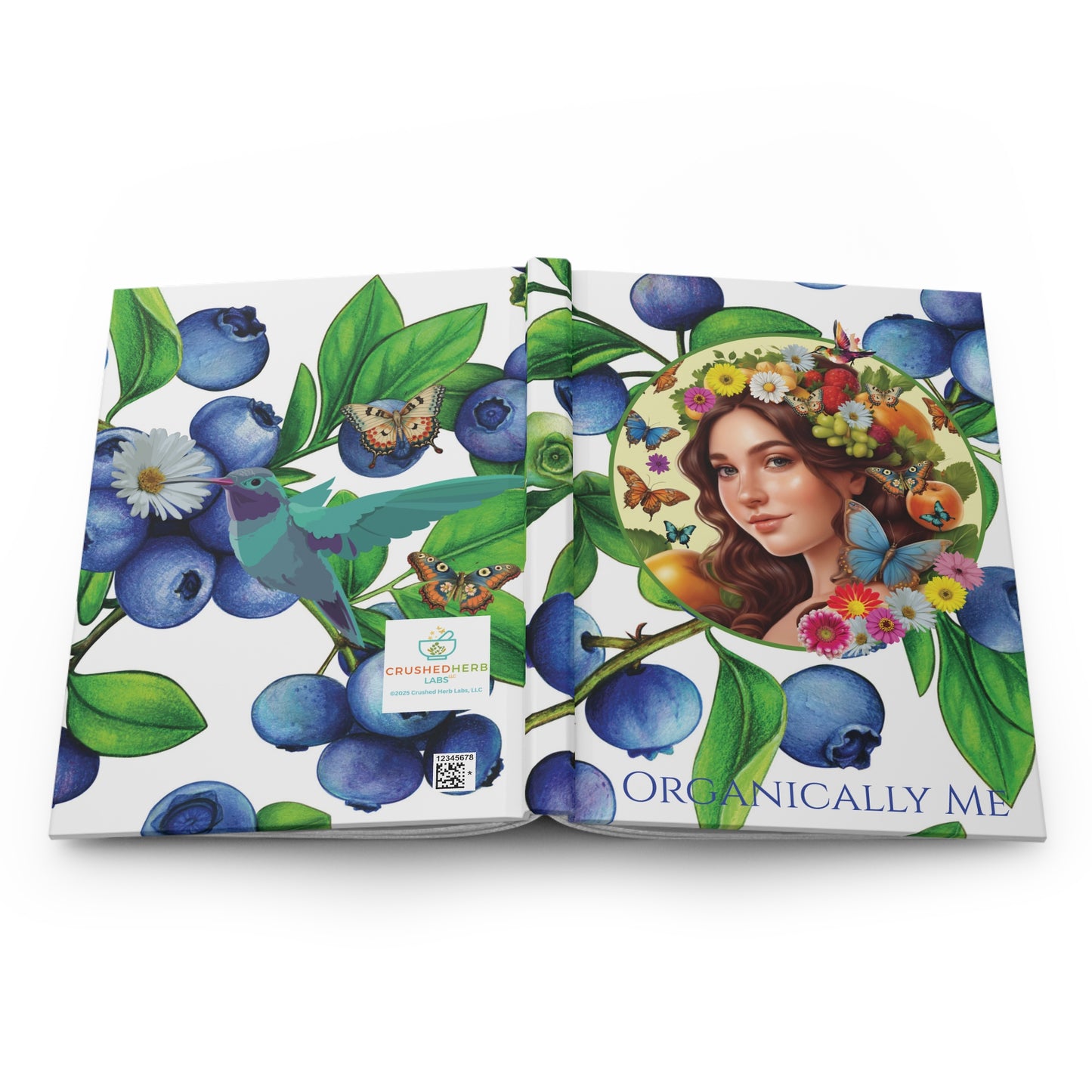 Organically Me Blueberry Plant2 Garden & Vegan Hardcover Journal, Matte 150 pages