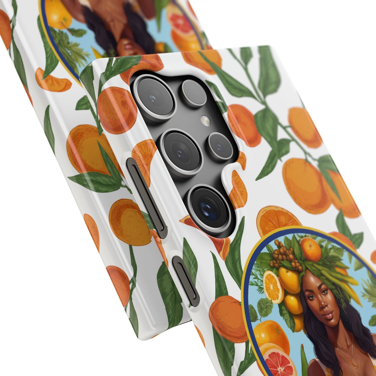 100% Organic Orange Plant Garden Snap Phone Case with Black Woman, Veggie Chic for Androids and iPhone models
