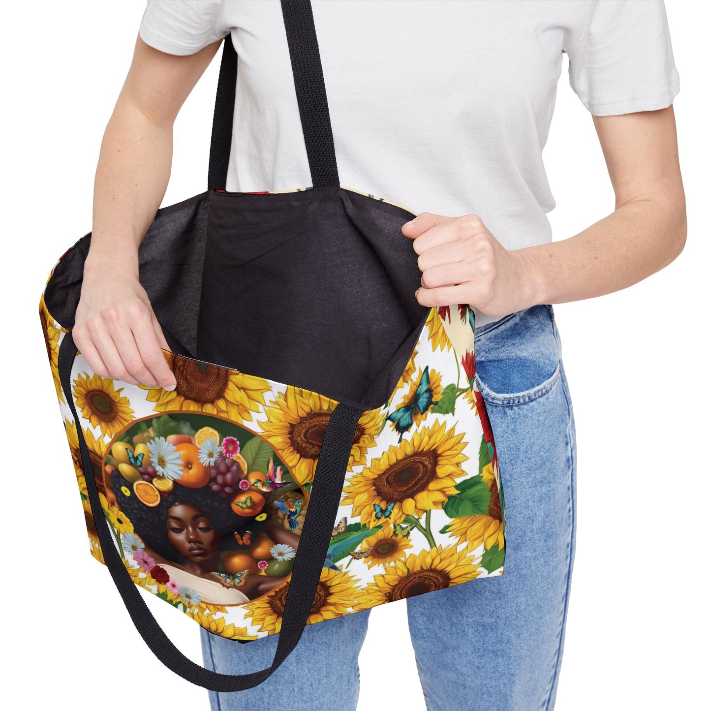 Organically Me A Tribal Butterfly Monarch Queen Karmon Plant & Garden Sunflower-themed Weekender Tote Bag