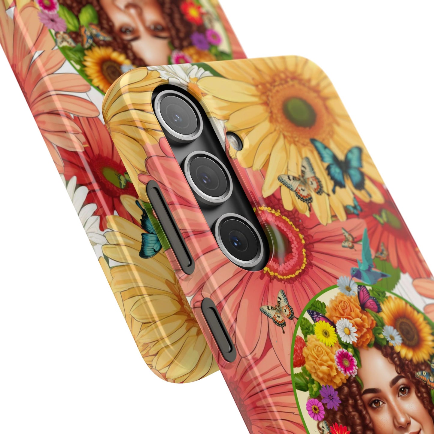 100% Organic Daisy Joy2 Plant Garden Snap Phone Case with Woman, for iPhone and Android