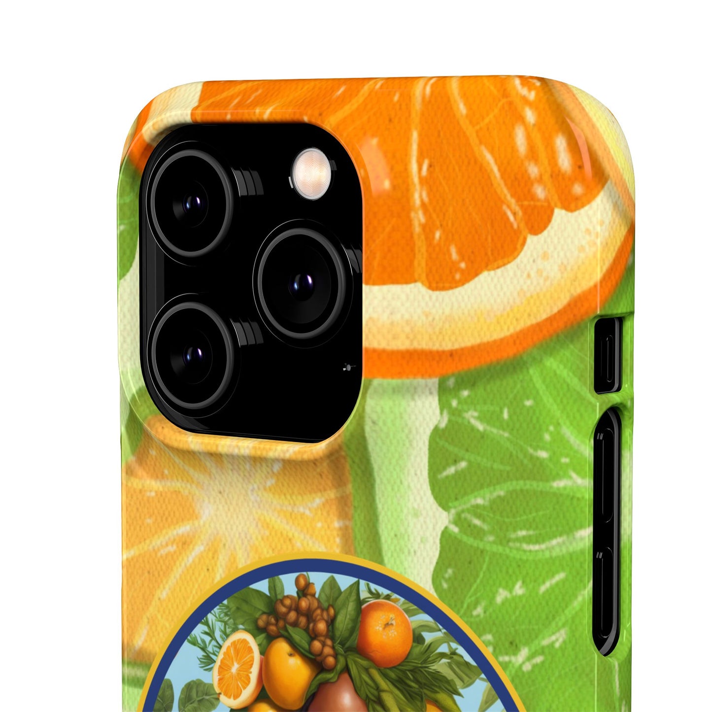 Organically Me Citrus Fruits Garden Snap Phone Case with Black Woman, Veggie Chic for Androids and iPhone models