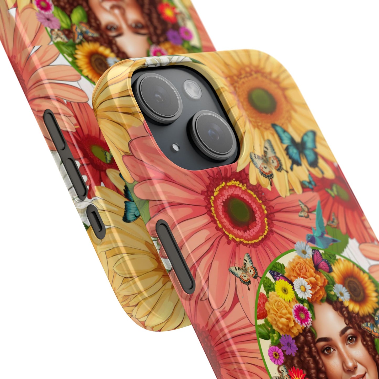 100% Organic Daisy Joy2 Plant Garden Snap Phone Case with Woman, for iPhone and Android