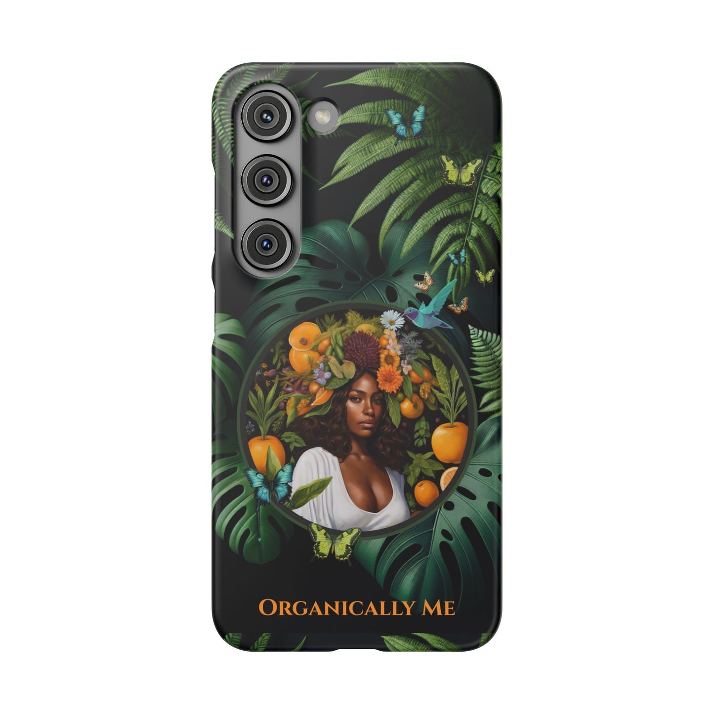 100% Organic A Fern Monstera Plant Garden Snap Phone Case with Black Woman, for iPhone and Android Models