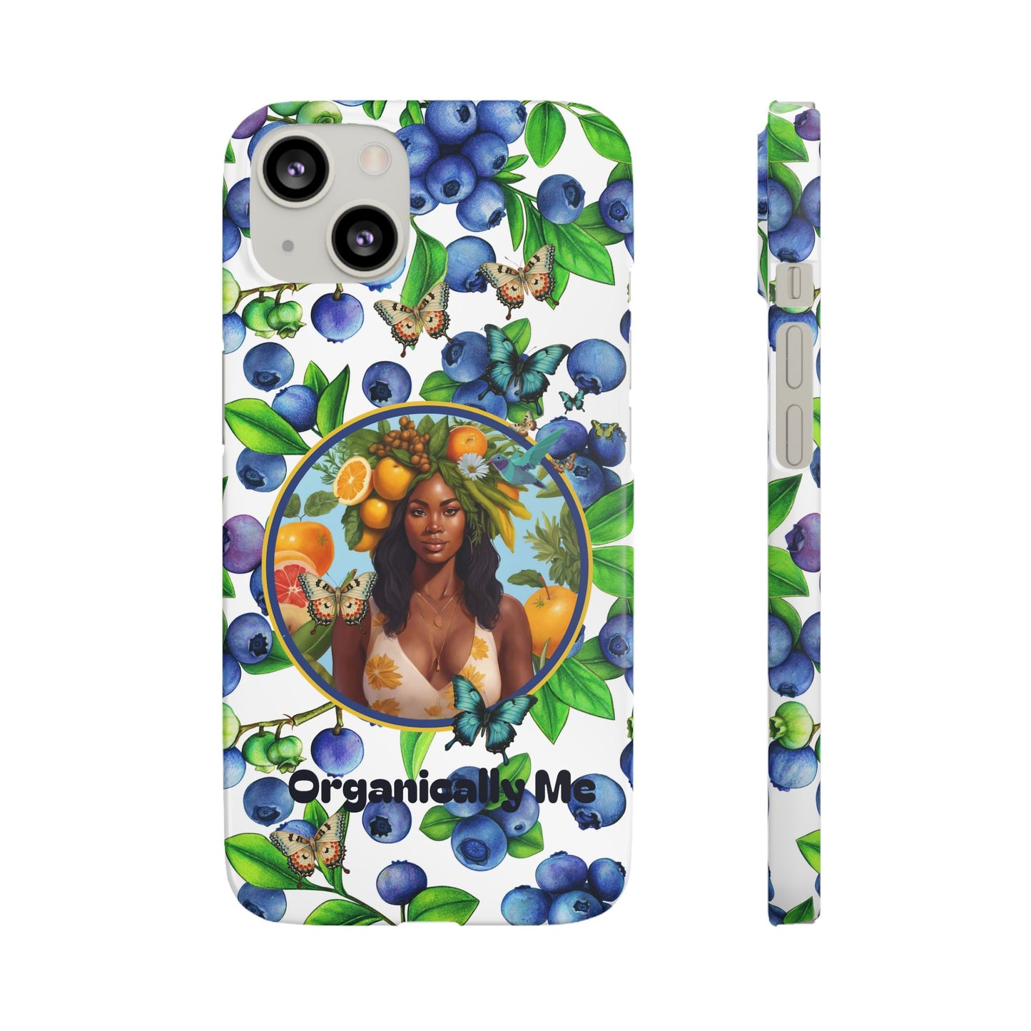 Organically Me Blueberry Plant B Garden Snap Phone Case with Black Woman, for iPhone and Android