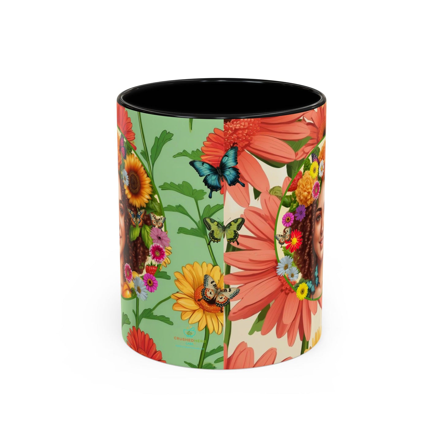 100% Organic Daisy Joy2 Plant Garden Vegan Ceramic Plant Mug Double Sided (11oz) 8 Color Combos