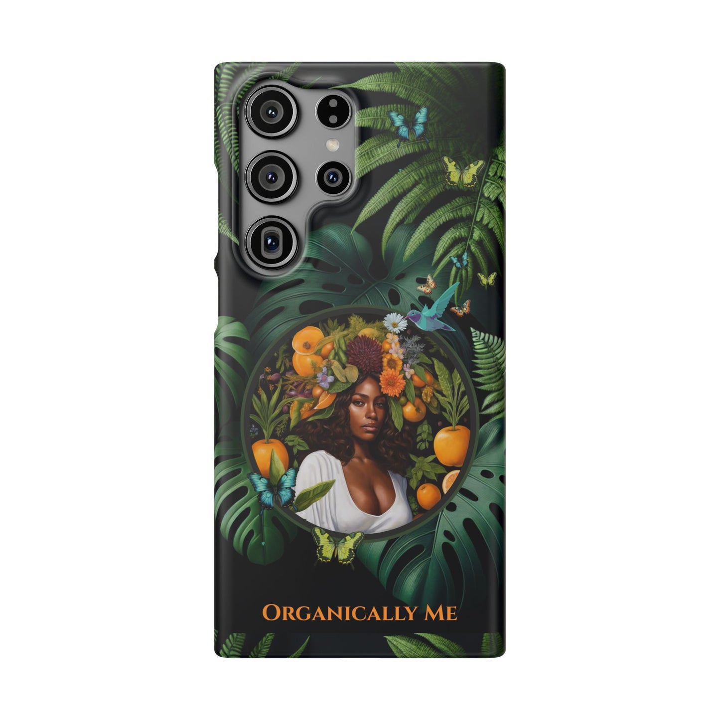 100% Organic A Fern Monstera Plant Garden Snap Phone Case with Black Woman, for iPhone and Android Models