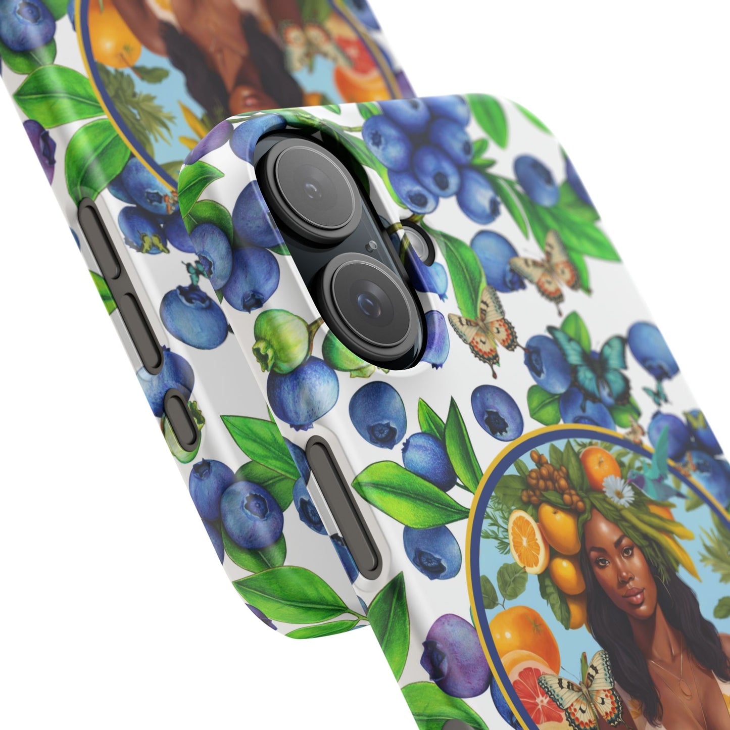 Organically Me Blueberry Plant B Garden Snap Phone Case with Black Woman, for iPhone and Android