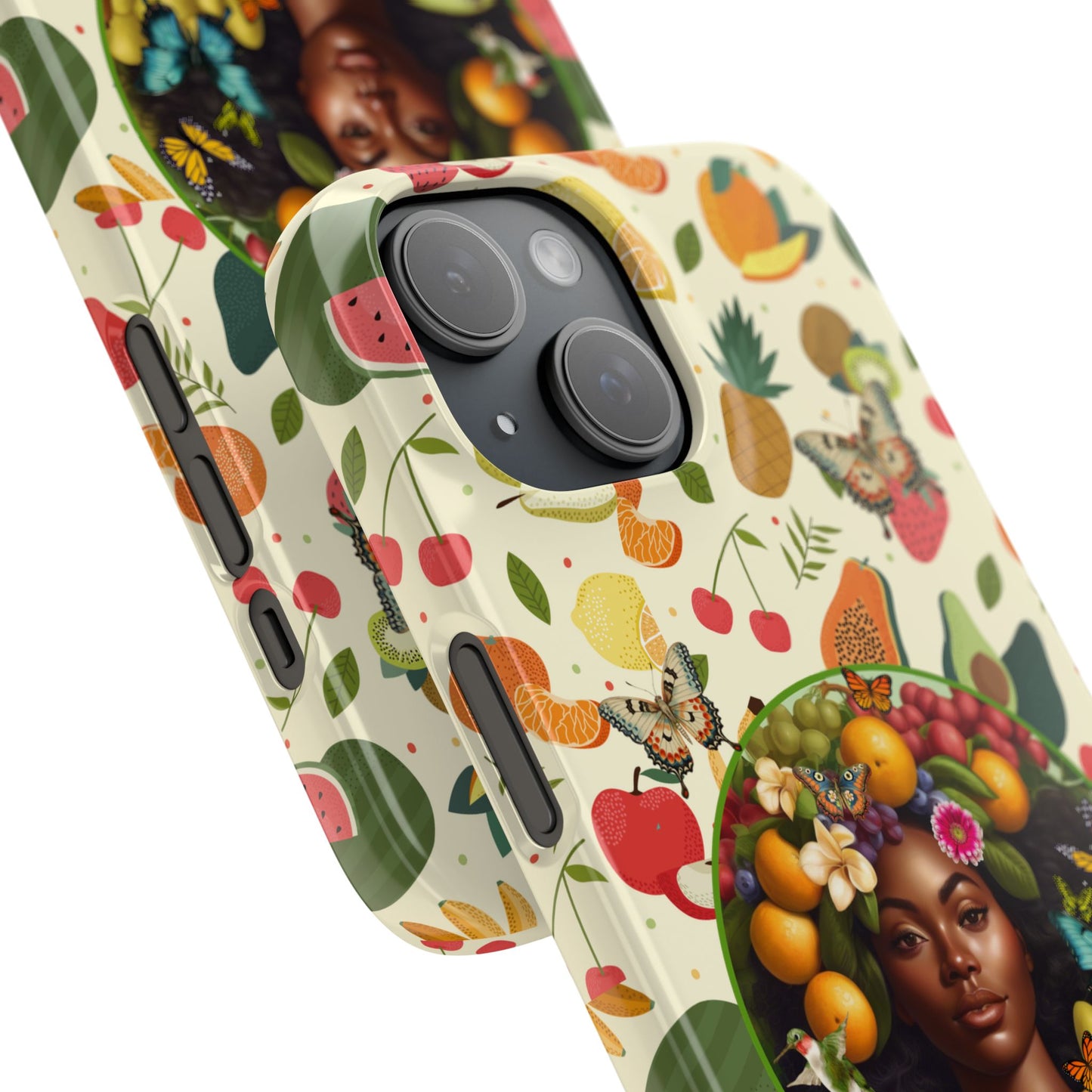 Organically Me Fruit & Veggie Queen Plant Garden Snap Phone Case with Black Woman, for iPhone and Android